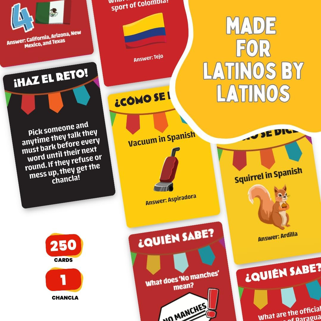 Viral Studios ¿Cómo Se Dice? – Hilarious Spanish Party Card Game, “Chancla” Incl