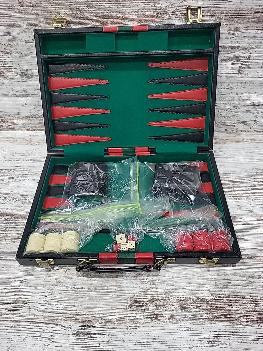 Vintage Reiss Backgammon Board Game Briefcase Set