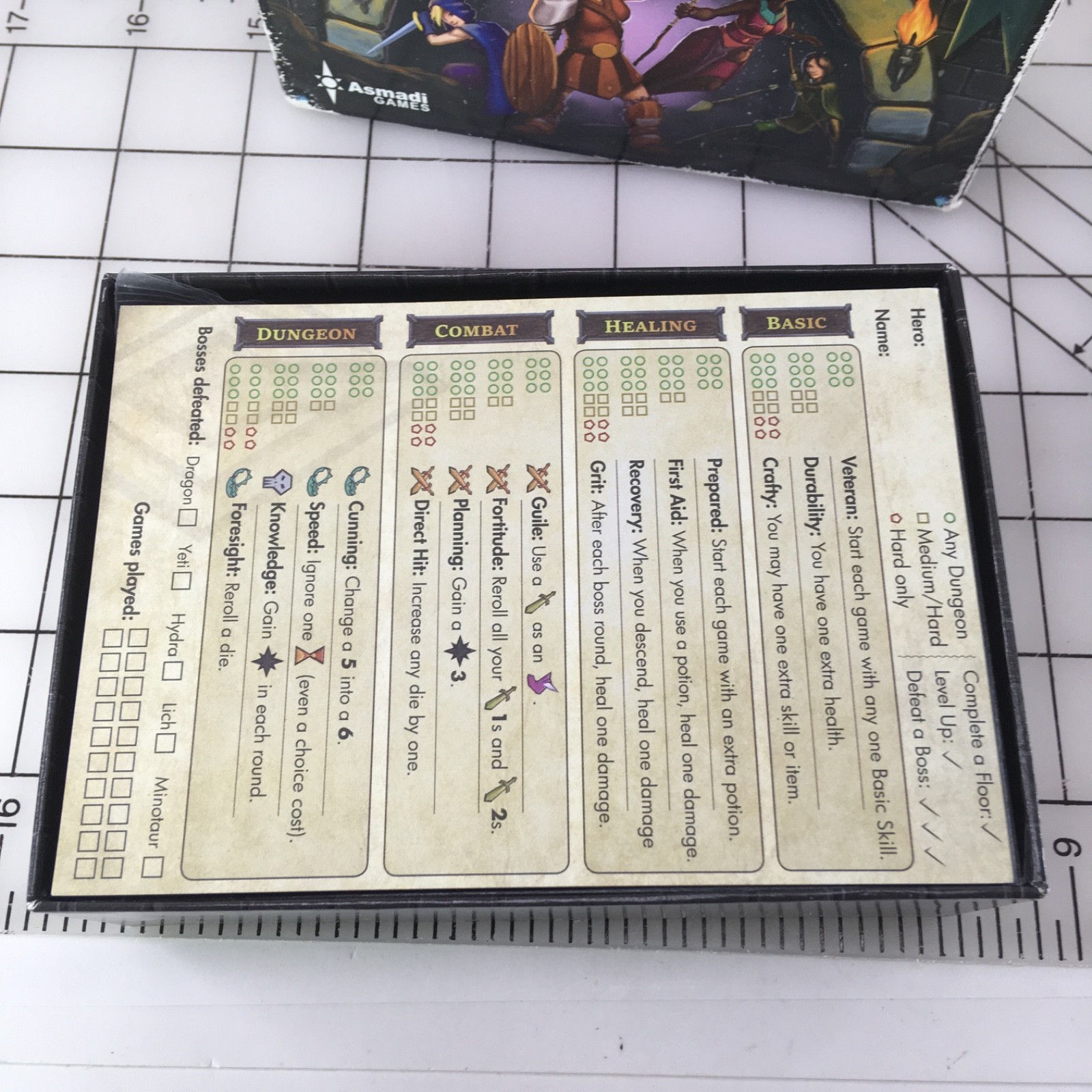 One Deck Dungeon Cooperative Dice Game for 1-2 Players Adventure BOX HAS WEAR