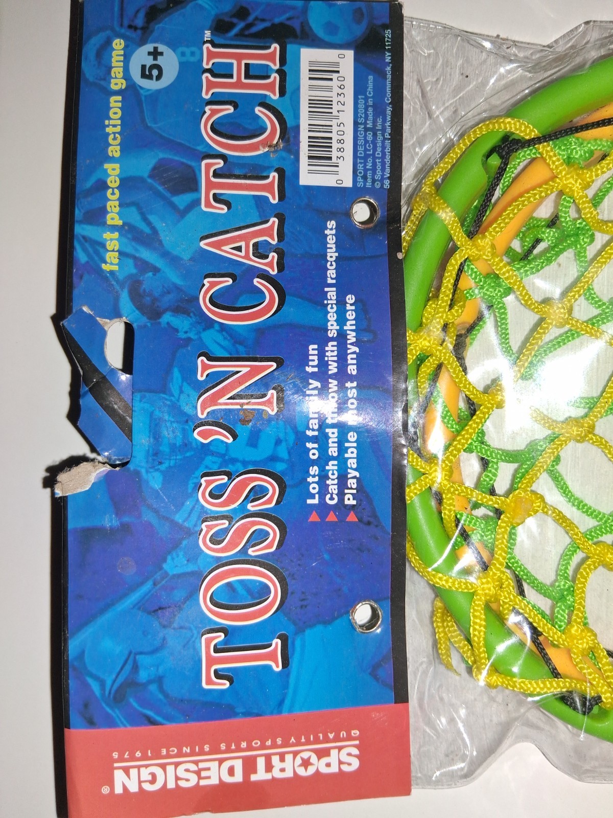 Sport Design Toss ’N Catch Racquet Game Set 2 Net Rackets Ball New Ages 5+