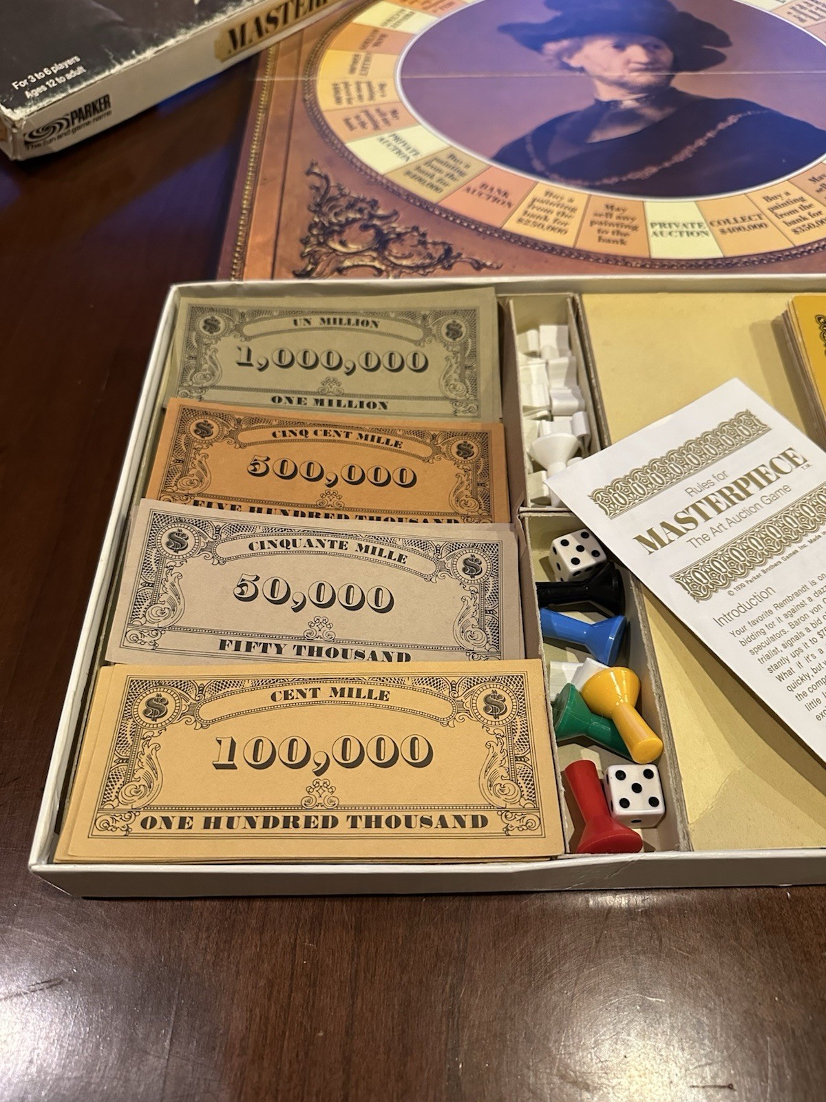 1972 Masterpiece Game Art Auction Game by Parker Brothers Complete