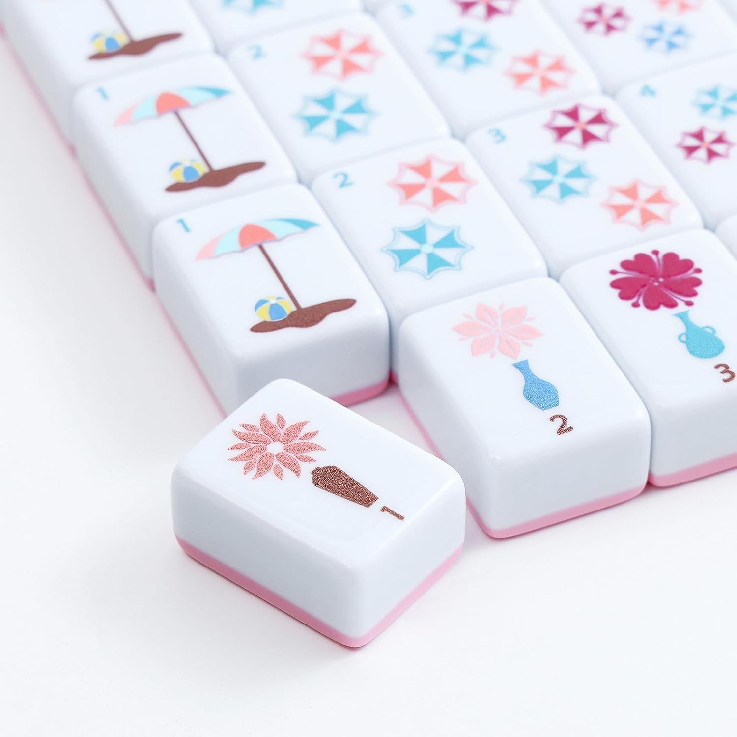 160 Pink Printed American Mahjong Game Set with Carrying Bag and Accessories NEW