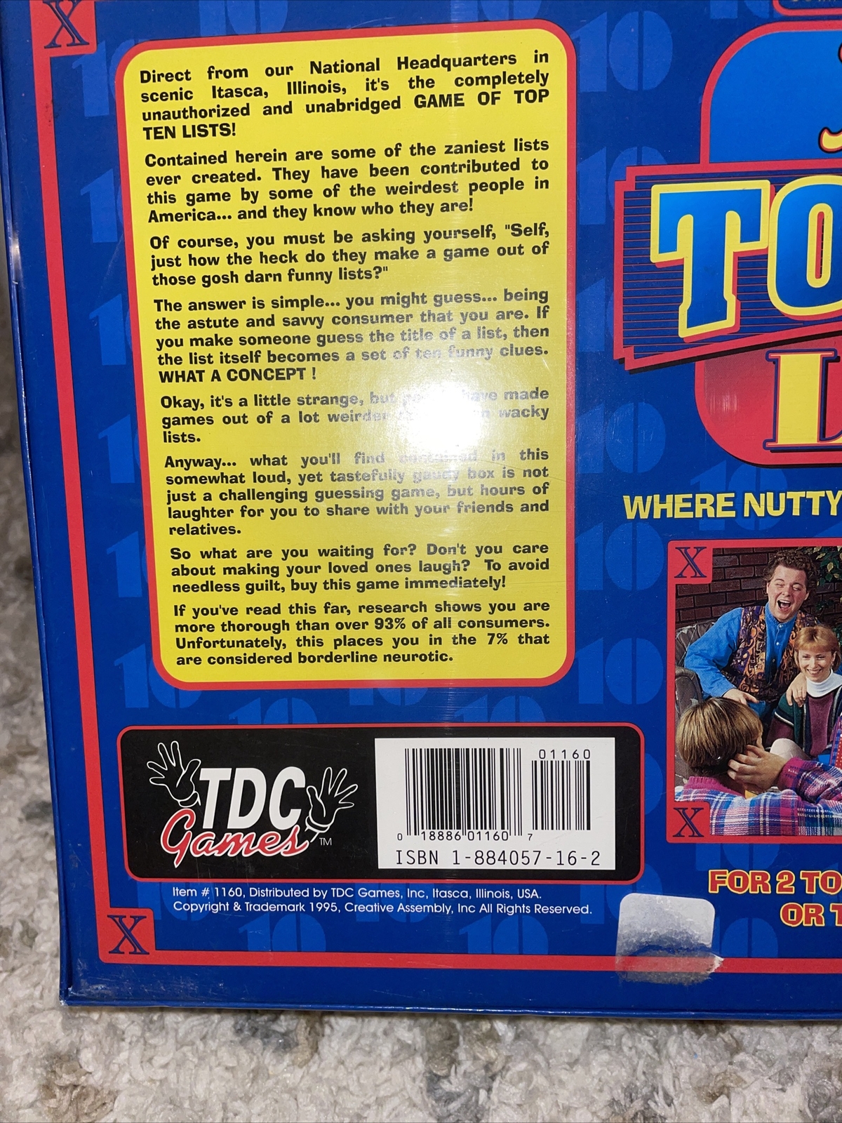 *NIB* TDC Games The Game Of Top Ten Lists 1995 #1160 Still Plastic Sealed