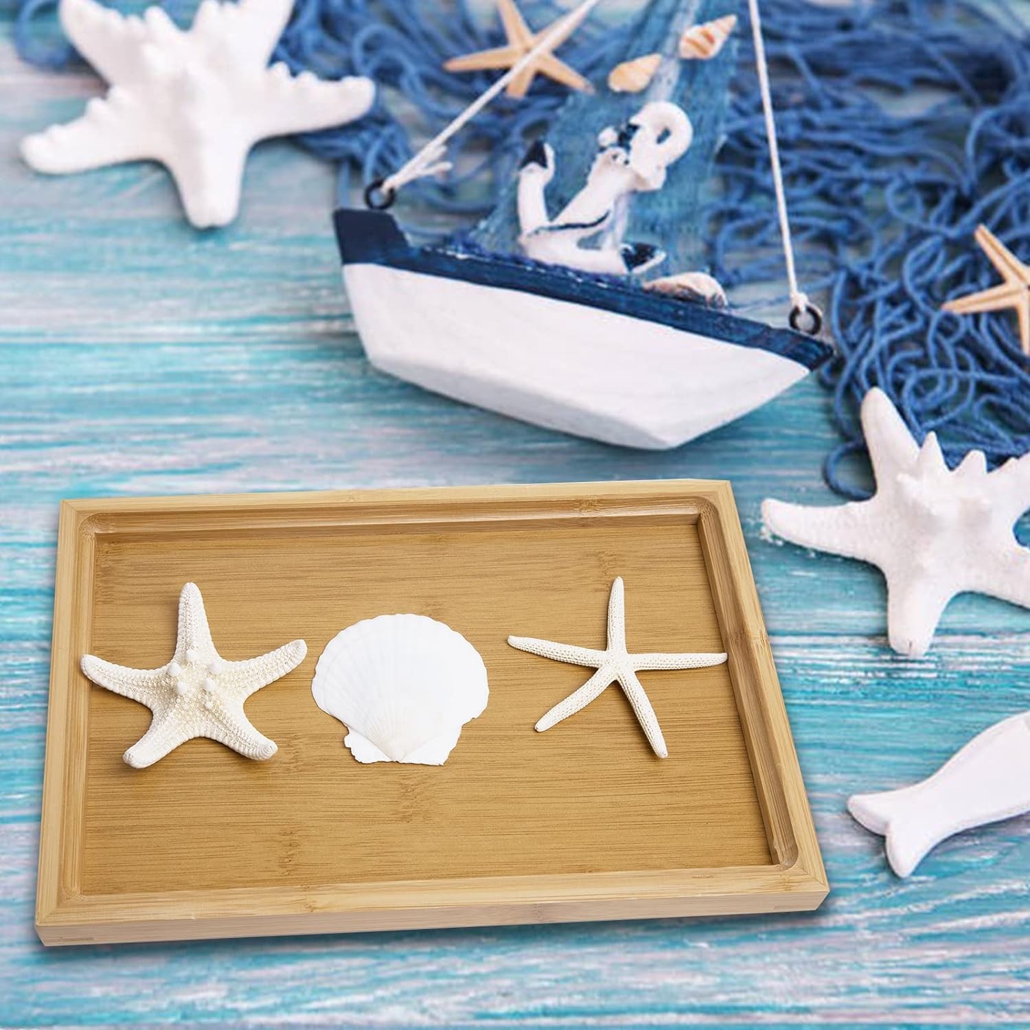 JQAQJU 3-4 Inches Large Starfish and Scallop Shells for Crafts 12PCS,…