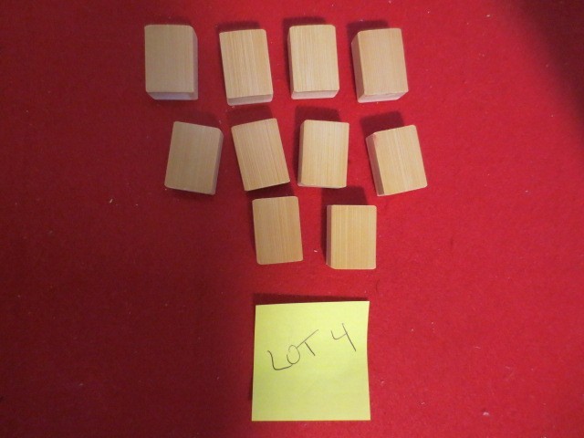 Lot 4: 10 assorted Mah Jongg Tiles – Plastic on Bamboo – Crafts/Replacements
