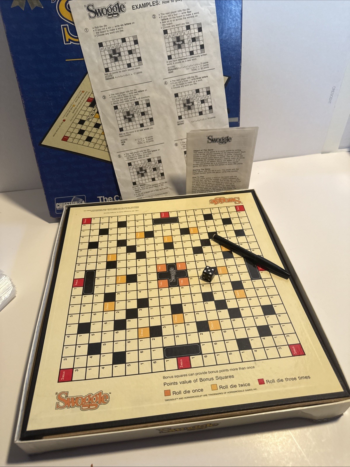Vintage ‘Swoggle Word Board Game By Chieftain – 1987 Edition – Complete!