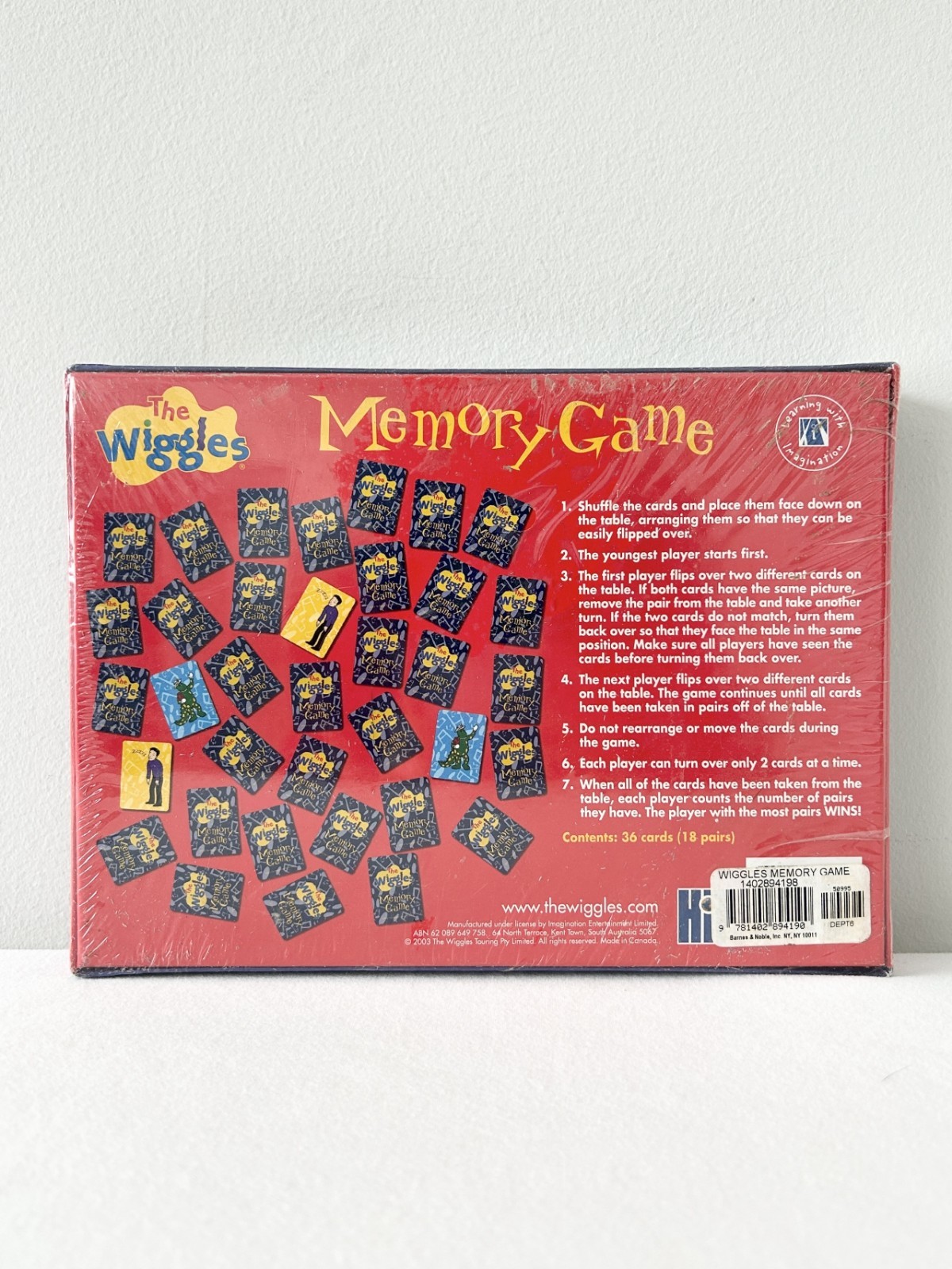 New Sealed! Vintage The WIGGLES Memory Game Card Toy 2003 Original Cast NWT