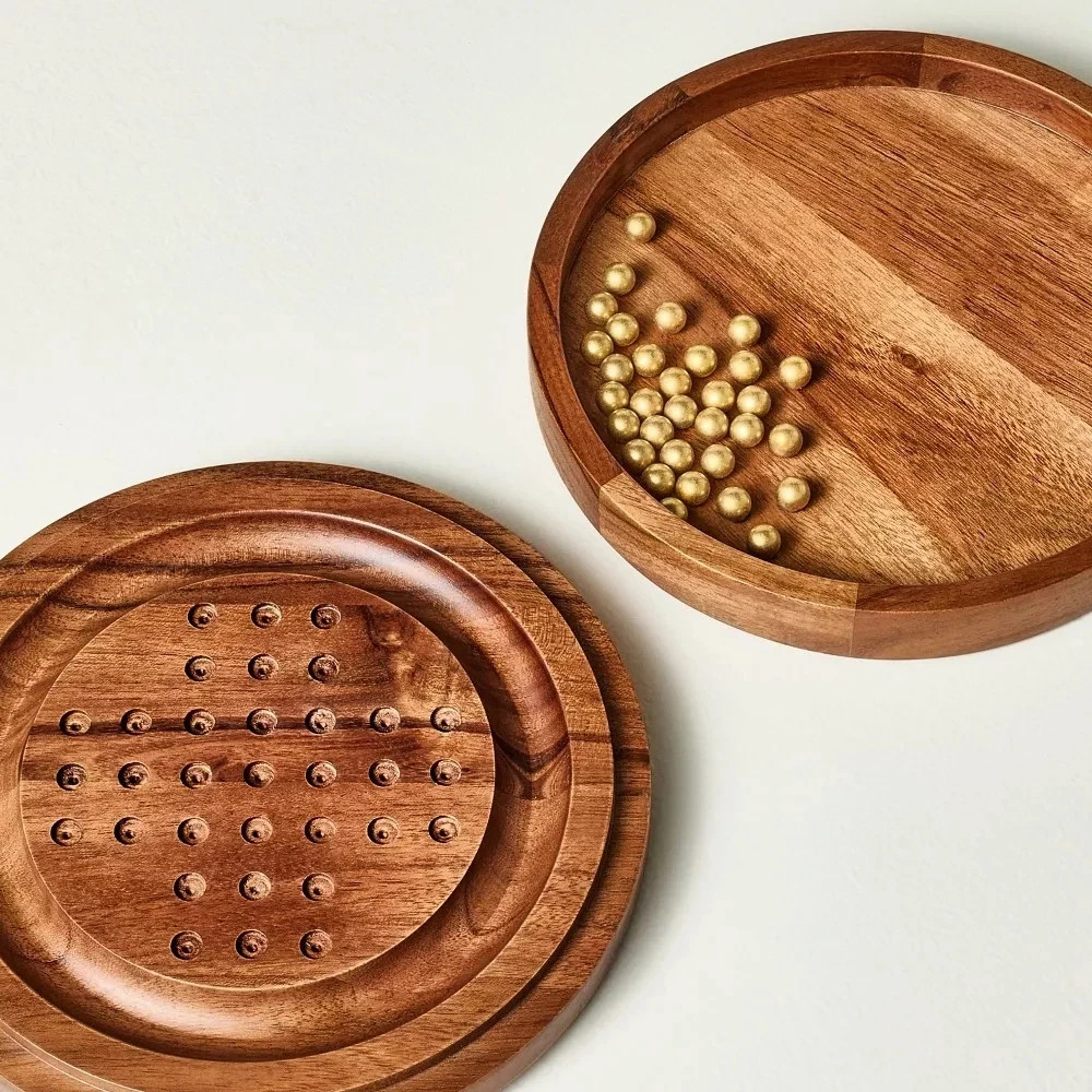 Wood and Brass Marble Solitaire Game – Hearth & Hand with Magnolia