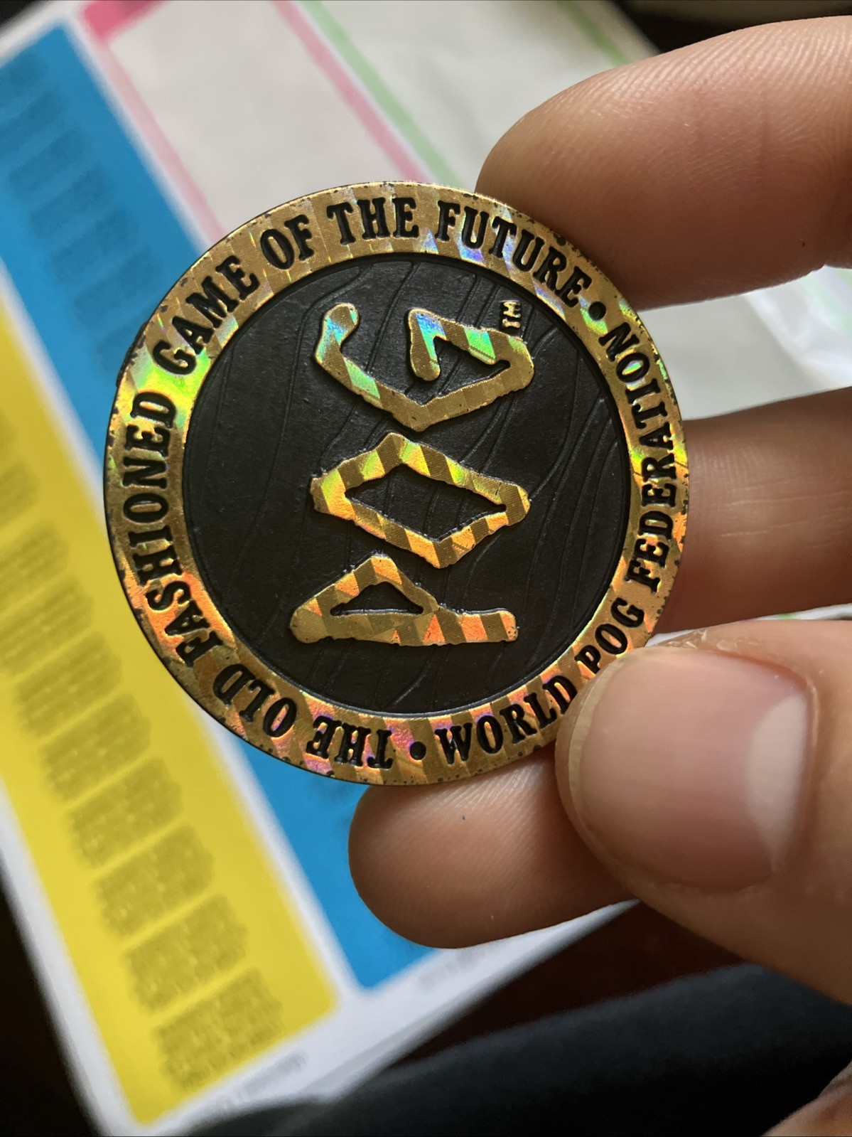 Plastic POG Slammer Kini 1994 Authentic The World Pog Federation #1 WPF, Vintage
