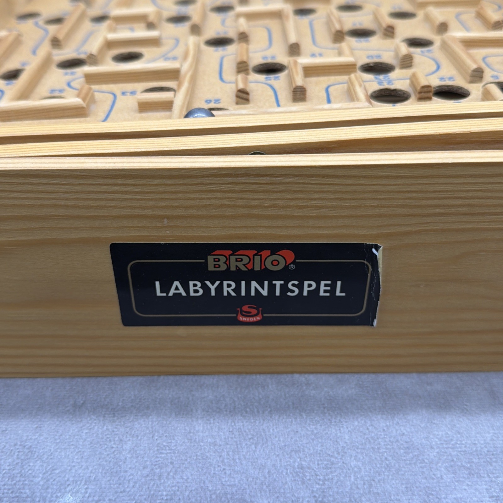 Vintage Brio Labyrinth Wooden Board Game Sweden in Original Box w/ball Works