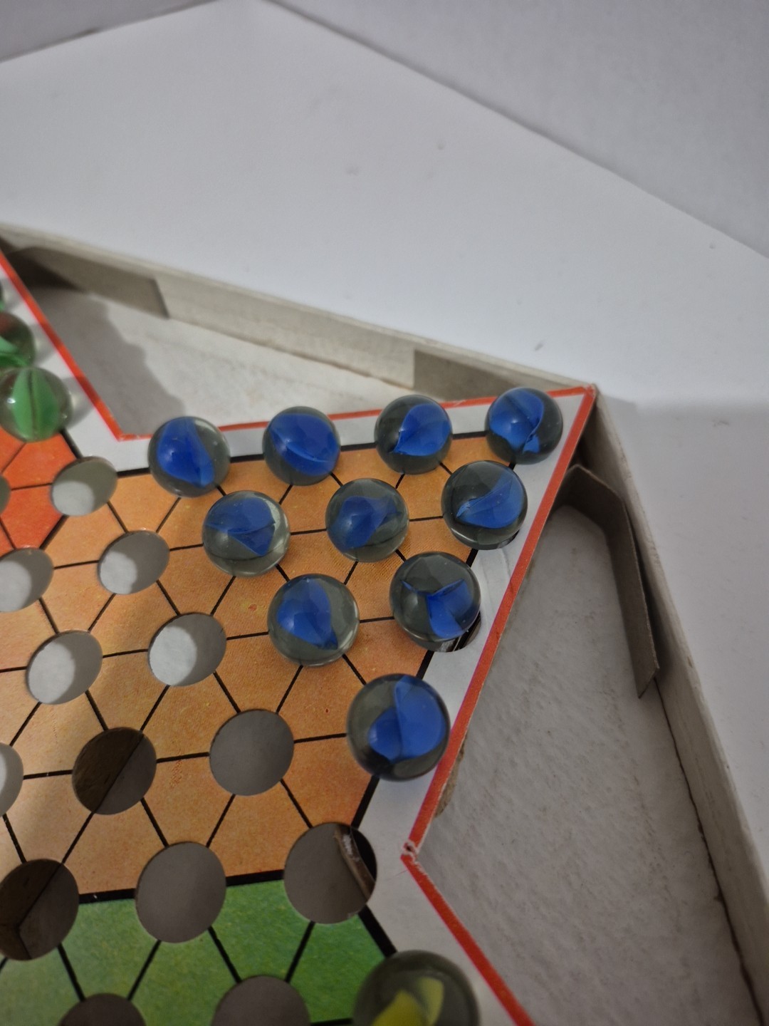 Chinese Checkers PP009 Made in China Schylling Board Game Glass Marbles Complete