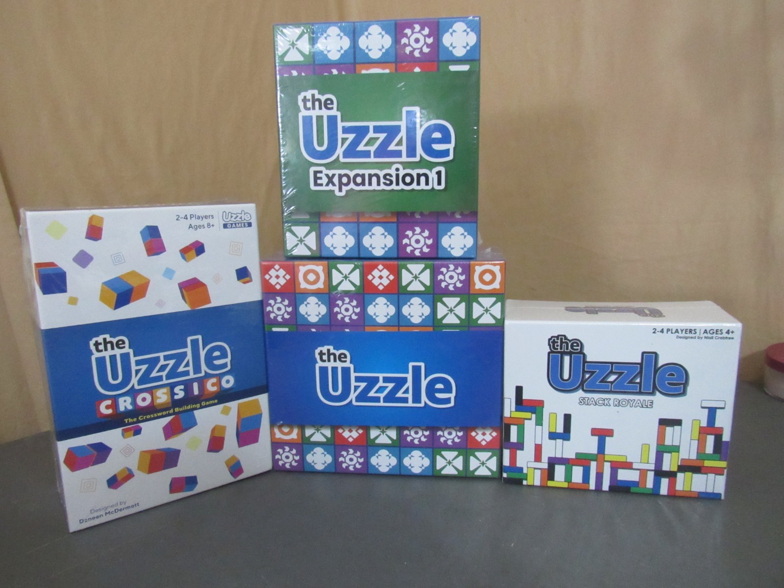 NWT Lot of 4 The Uzzle Board Game Family Block Puzzle Games, Expansion & More