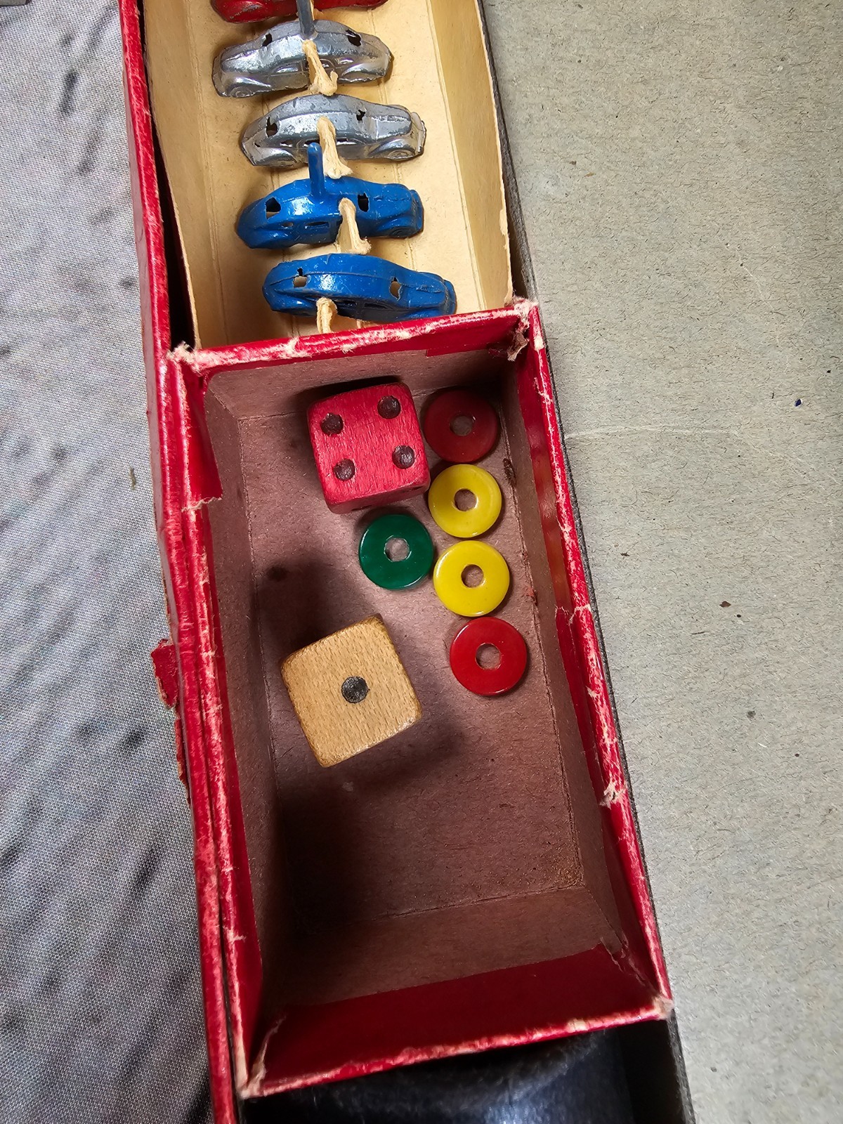 Vintage 1938 CABBY! Board Game Selchow & Righter 8 Metal Cars Complete Set S&R