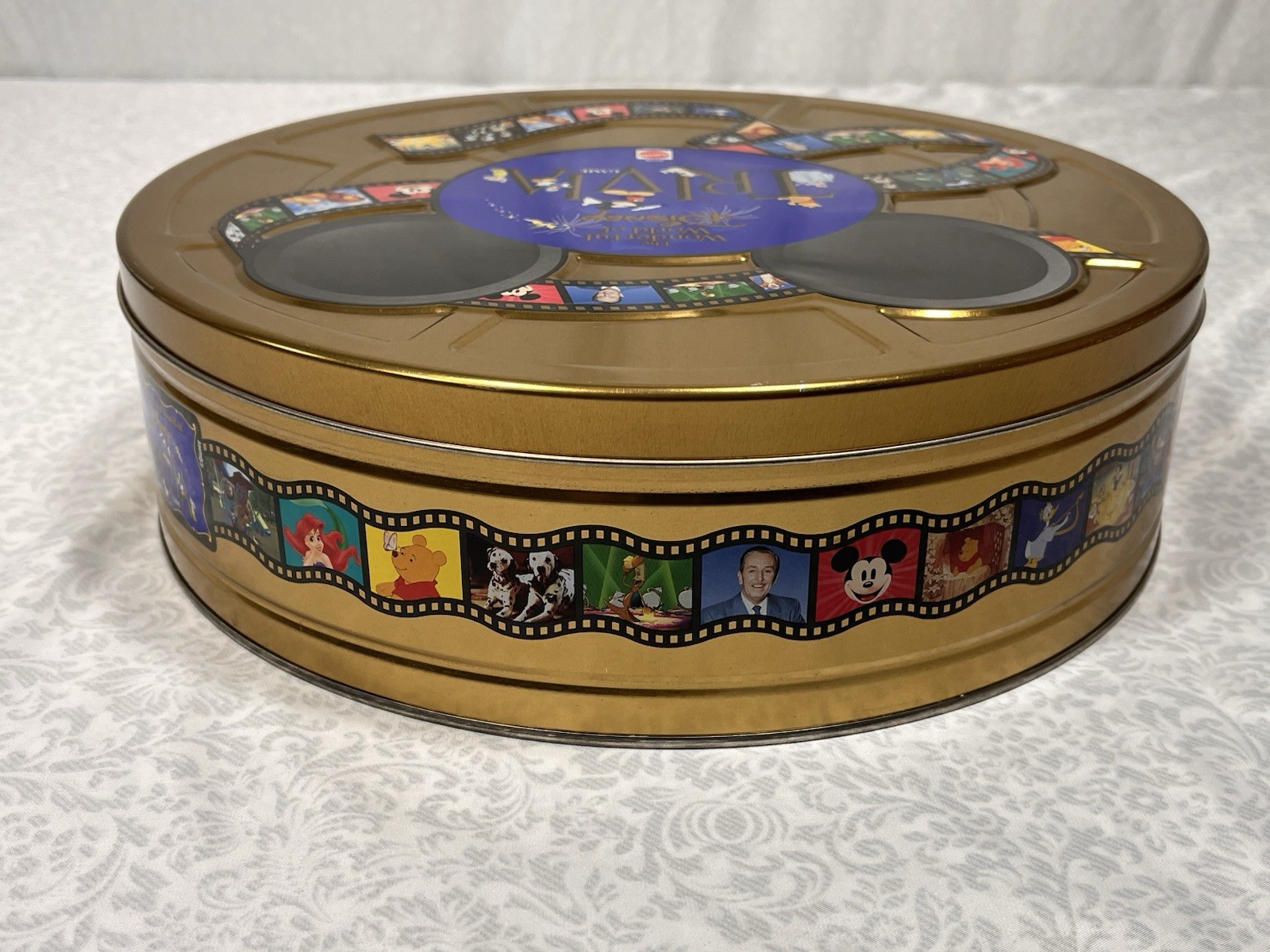 Wonderful World of Disney Trivia Game COMPLETE Gold Tin Mattel Vintage