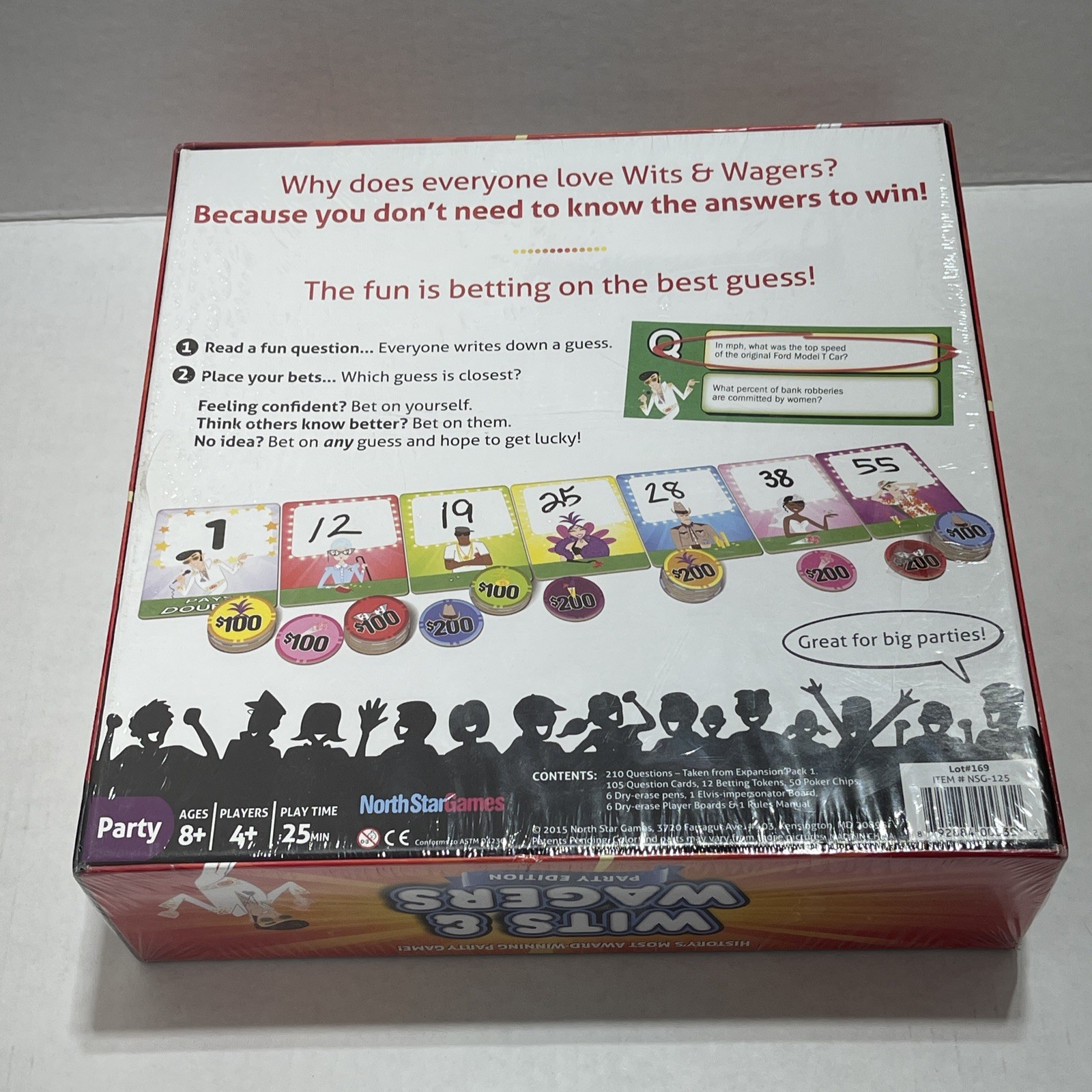 WITS & WAGERS Party Edition Game BRAND NEW SEALED North Star Games 4+ Players
