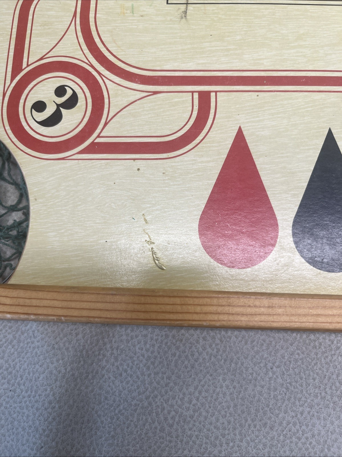 Carrom Double Sided Game Board With Attached Hanger. Game Room/man Cave.