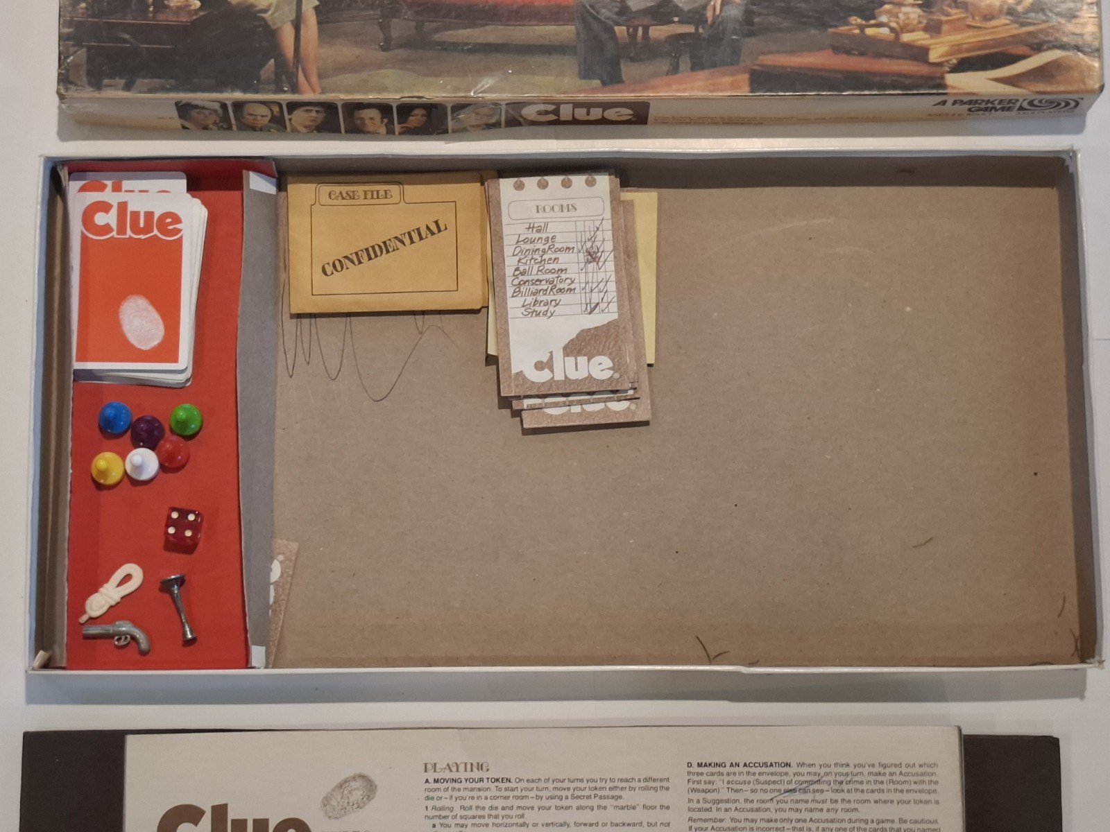 Vintage 1972 Clue Parker Brothers Detective Game – Family Board Game – Good
