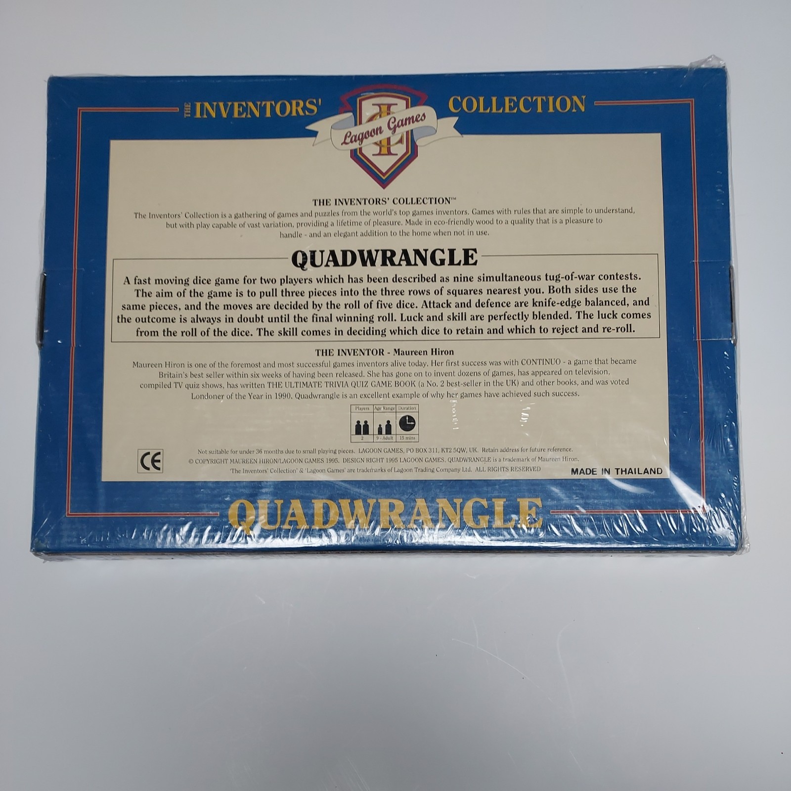 Lagoon Games Quadwrangle The Inventors’ Collection Board Game 1995