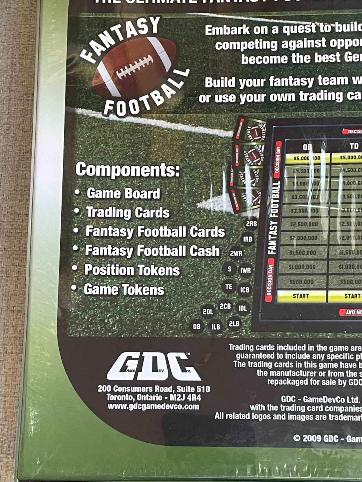 GDC DECISION DAY NFL FANTASY FOOTBALL TRADING CARD BOARD GAME SEALED NEW IN BOX