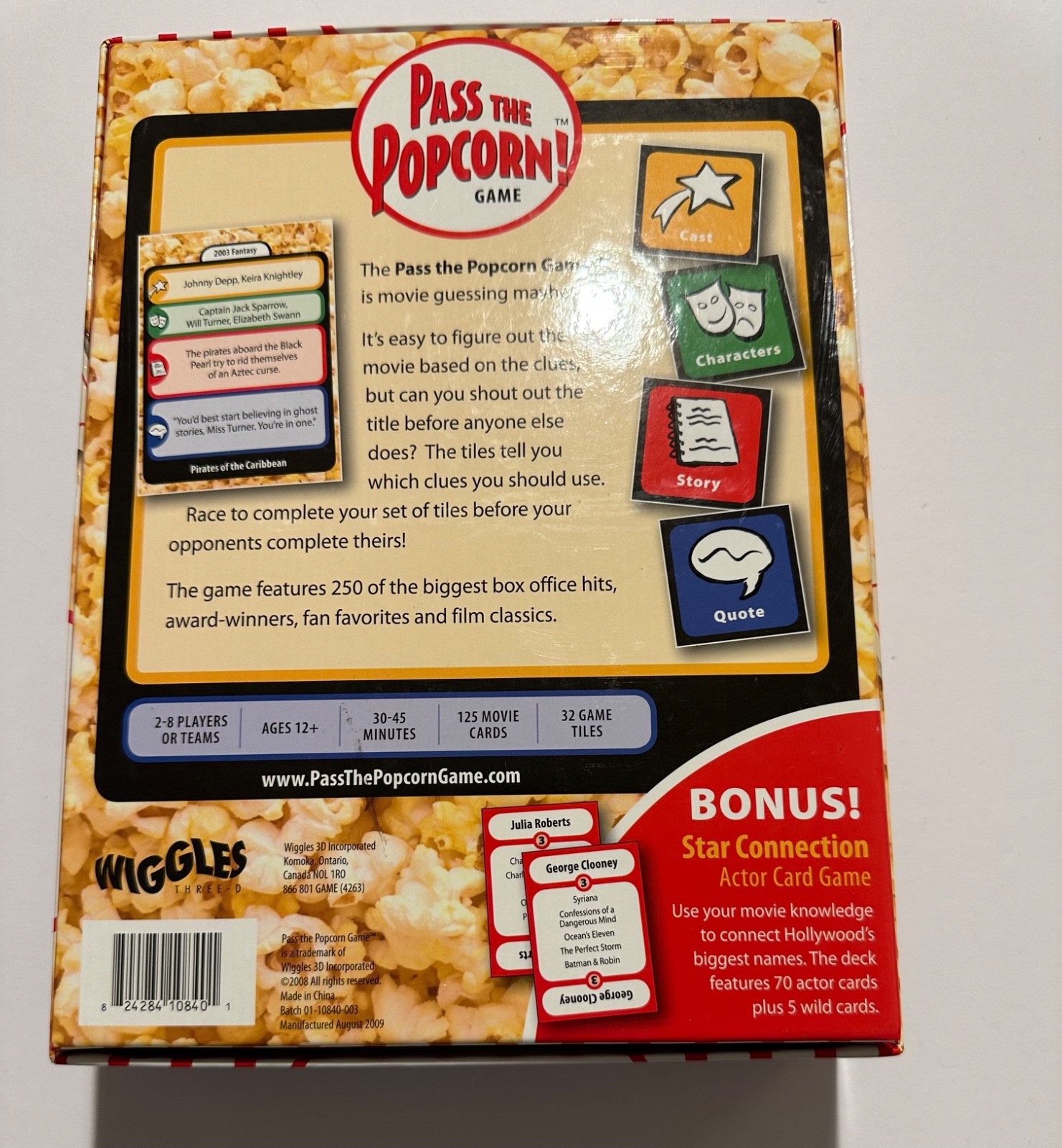 Pass the Popcorn!, NEW/Sealed, Movie Fun Game, 12+, 2 – 8 Players