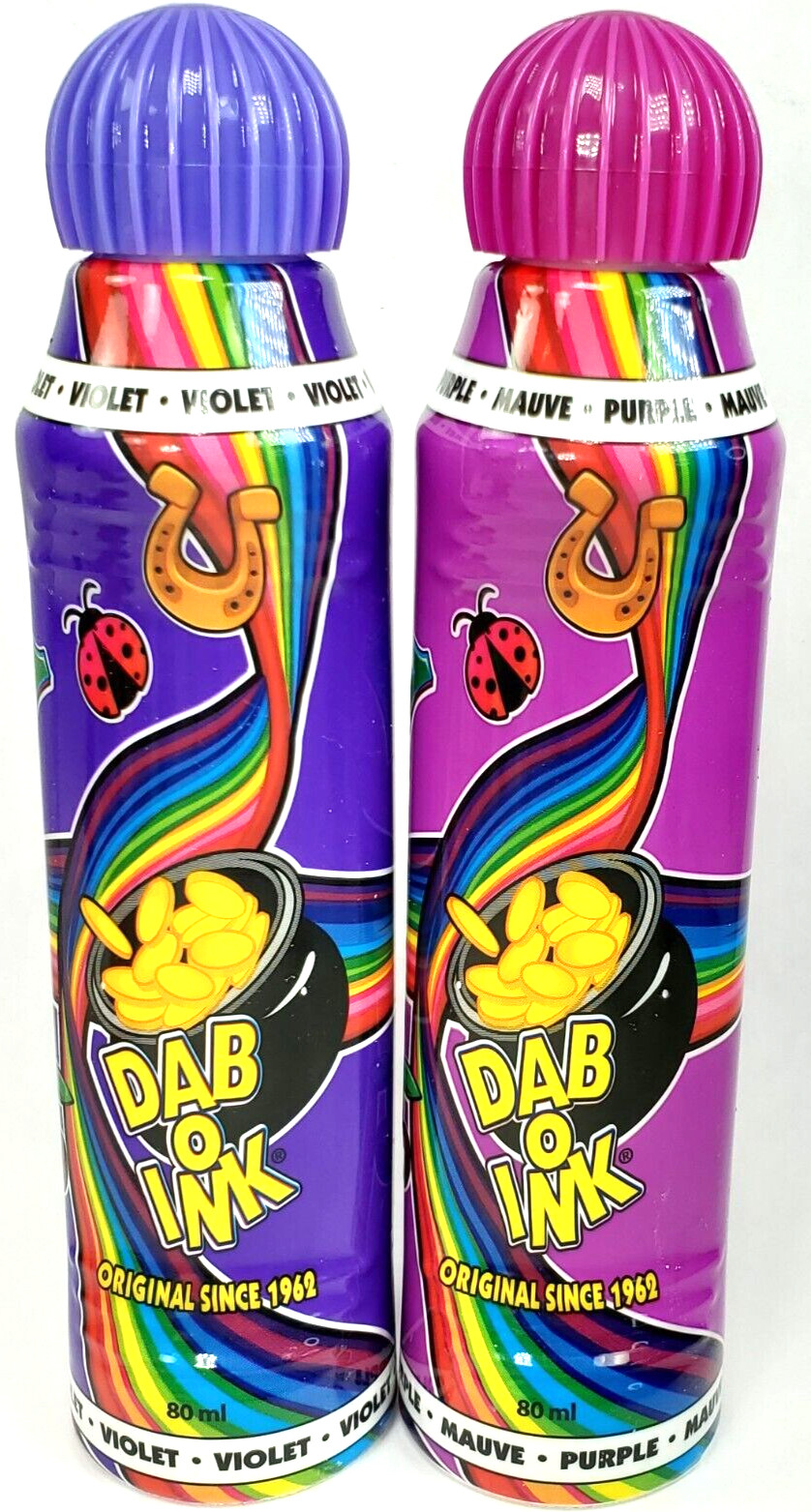 9 Bottles DAB O INK BINGO Dabber Assorted Bright Colors 80mL Bingo Card Ink Lot