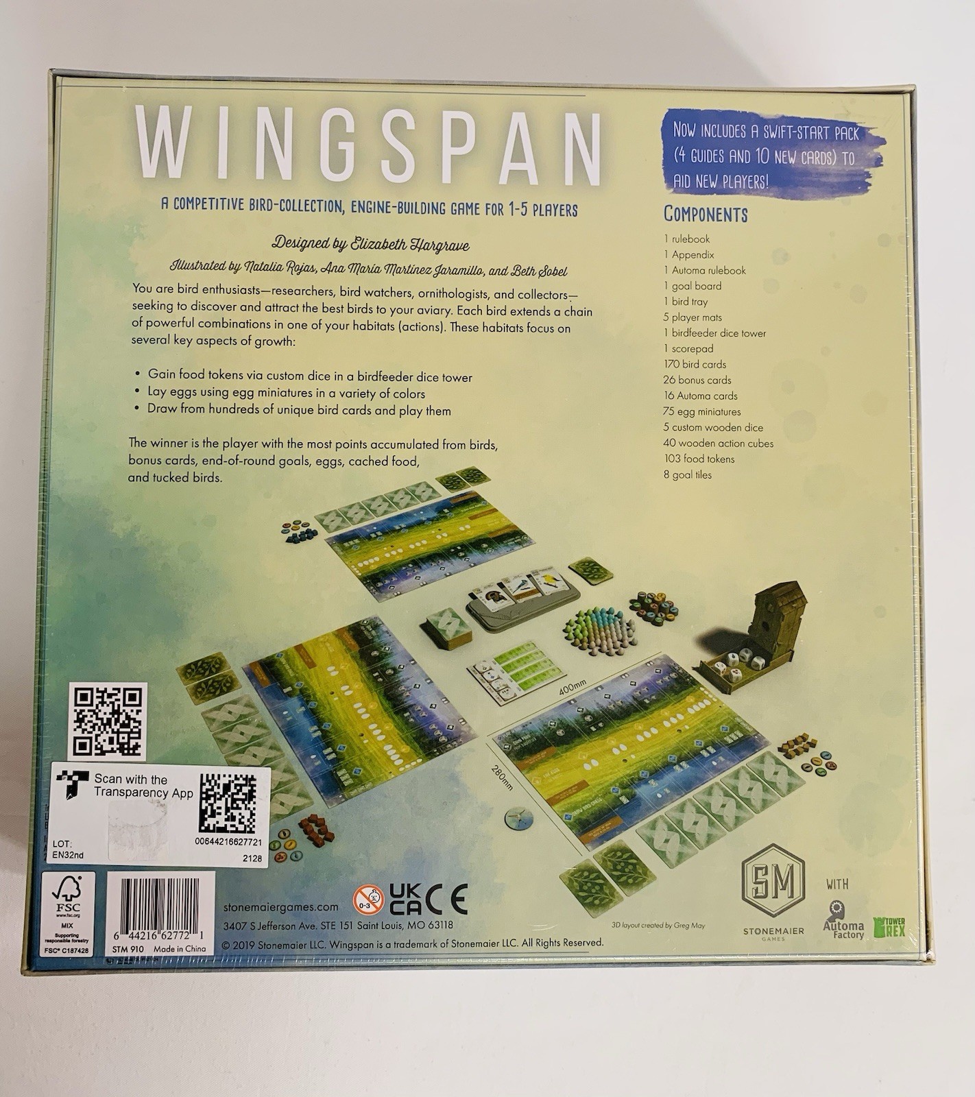 Wingspan Stonemaier Games 2nd Edition Birding Board Game 2019 STM910 Sealed