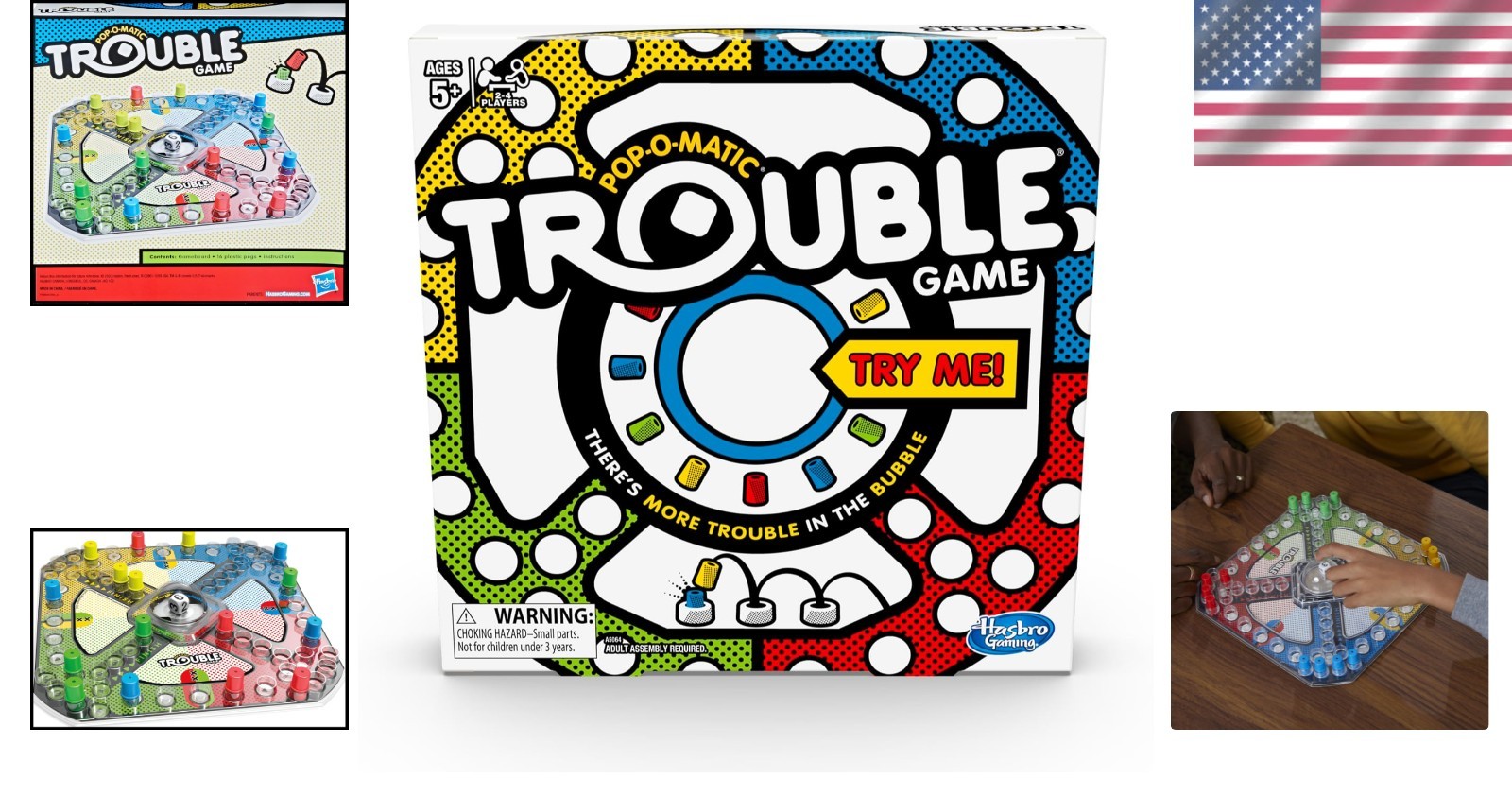 Vibrant Classic Trouble Family Game Tin