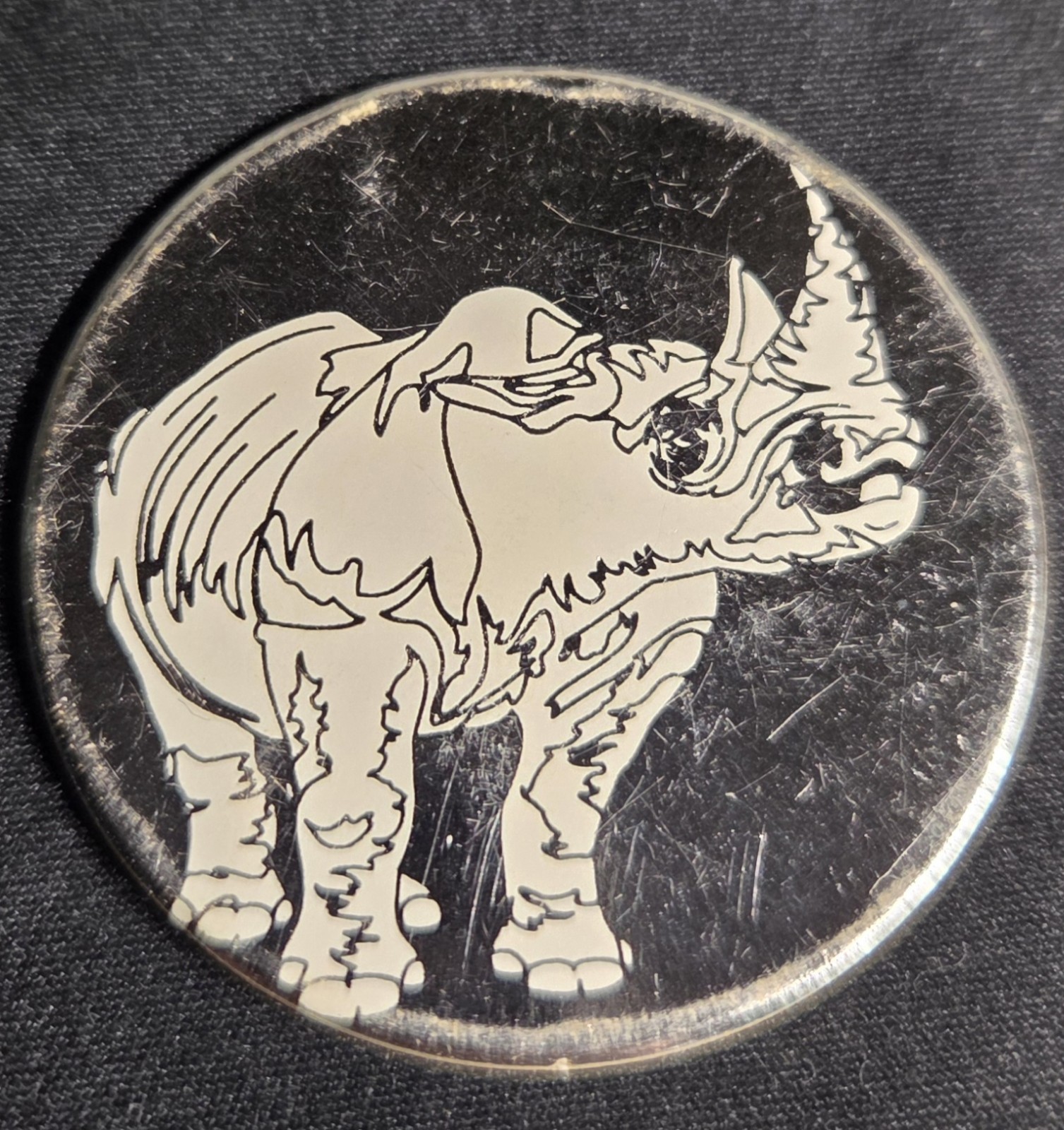 Set Of 4 Vintage 90s Pogs Rhino Dolphins Parrot Elephant