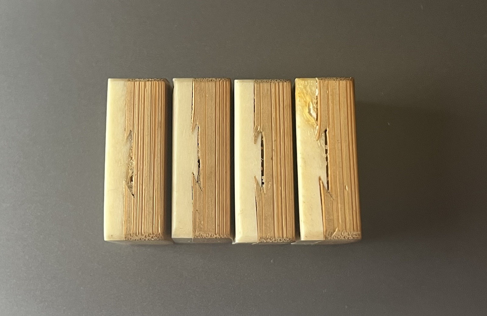 lot 4 Vtg 1920 Mahjong Bone/Bamboo Replacement Tiles 8 BAM tight dovetail