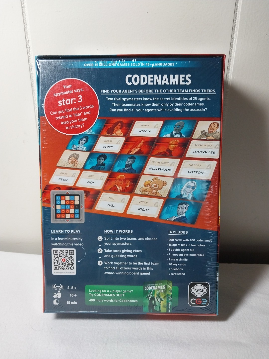 Vlaada Chvatil Codenames Award Winning Word Game ~ Sealed/New