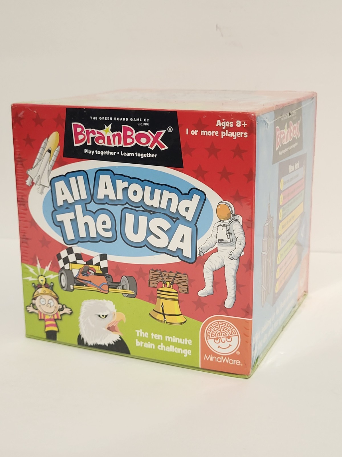 Game Brain Box All Around The World – 1 or more players Ages 8+ MindWare – NEW