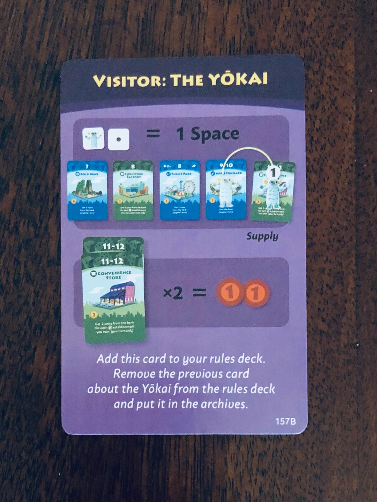 Machi Koro Legacy | Visitor: The Yokai Rule Card | Replacement/Extra Game Piece