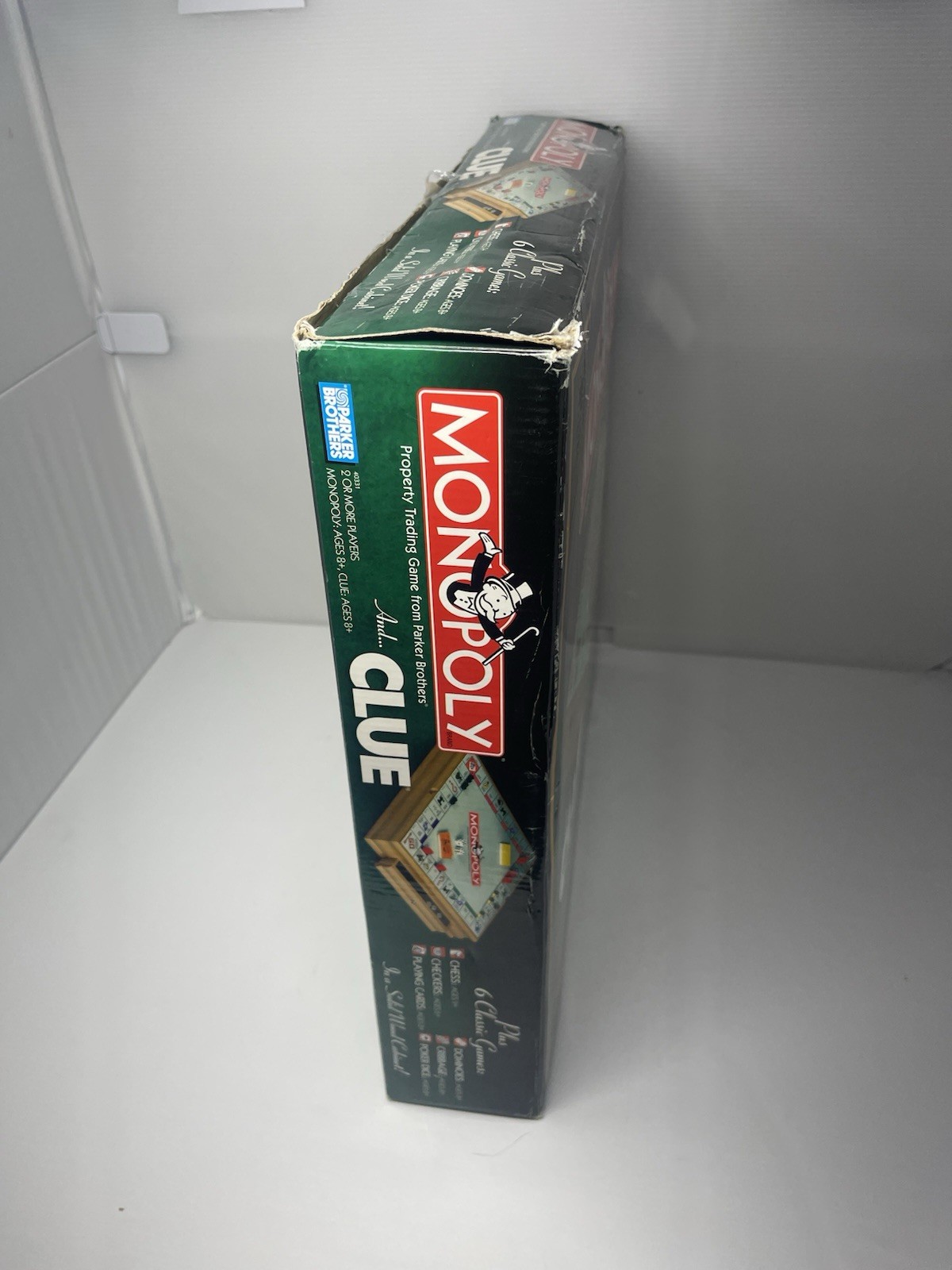 Monopoly & Clue + 6 Classic Games In Wood Cabinet Complete GREAT CONDITION!!