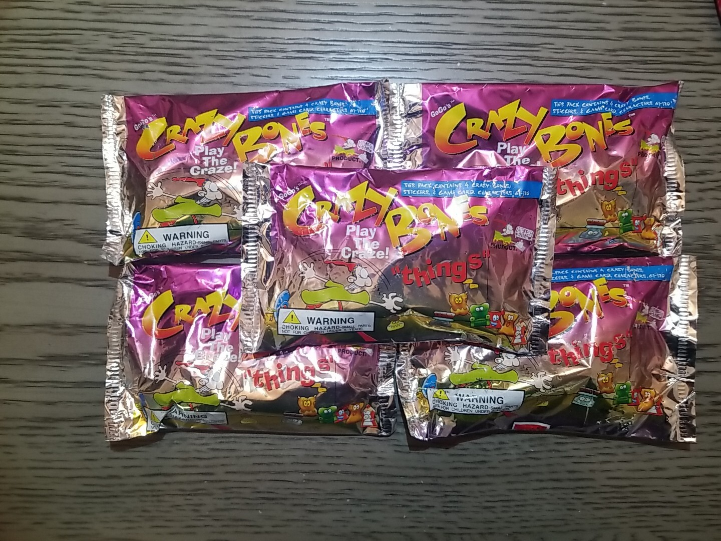 GoGo’s CRAZY BONES “RED THINGS” PRINTED PACK ☆ POSSIBLE ALIEN BONE Enclosed.?.?.