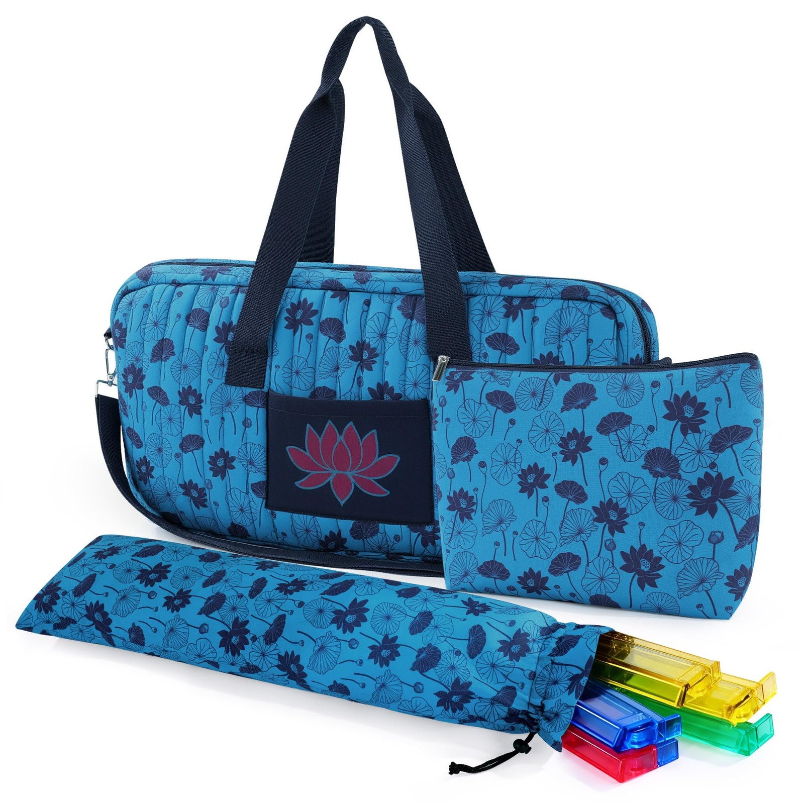 Mahjong Bag Set with Tiles Bag and Rack Storage, Thickened Quilted Mahjong Ca…