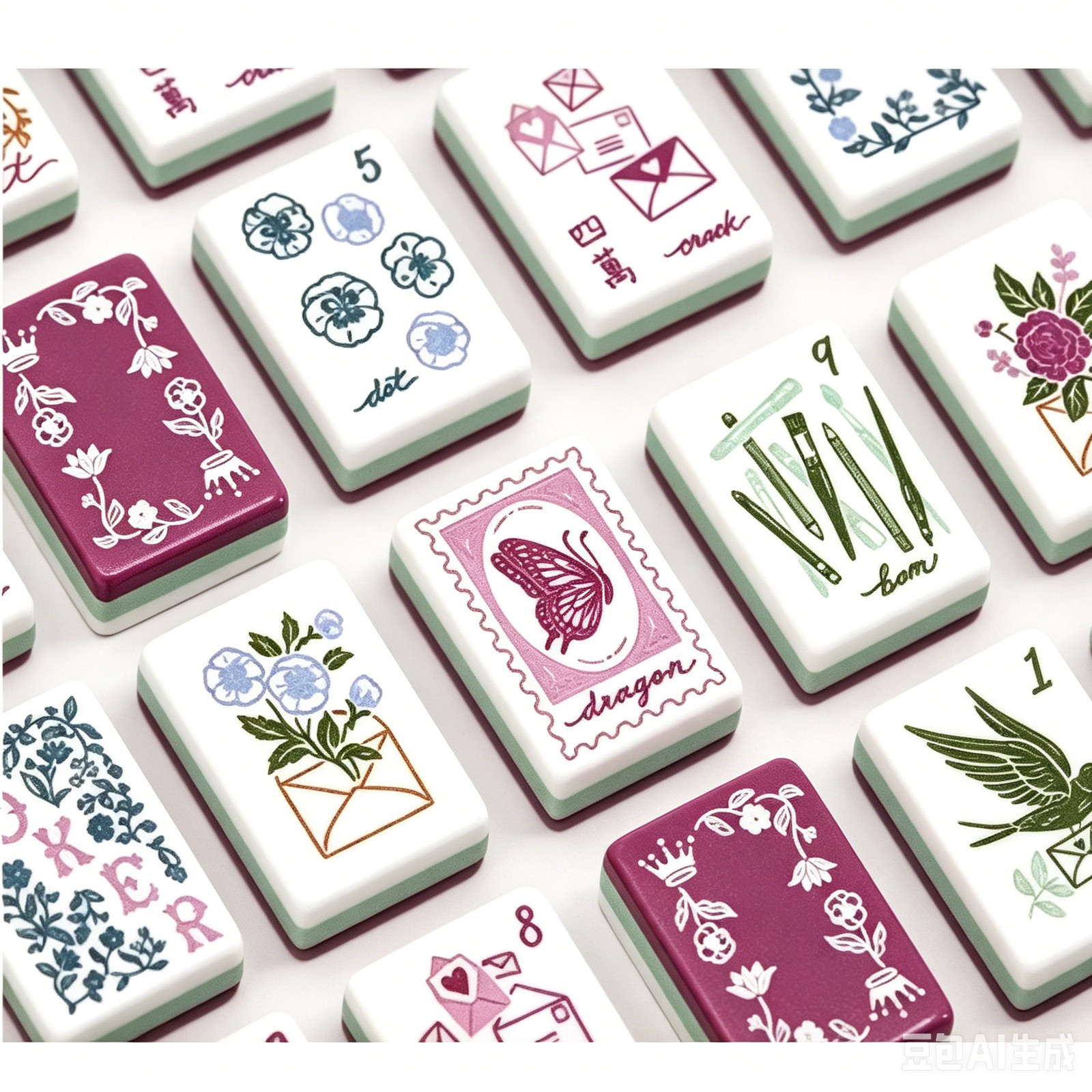 American Mahjong Game Set, 160 Purple flowers Mah Jong Tiles,Fast ship#family