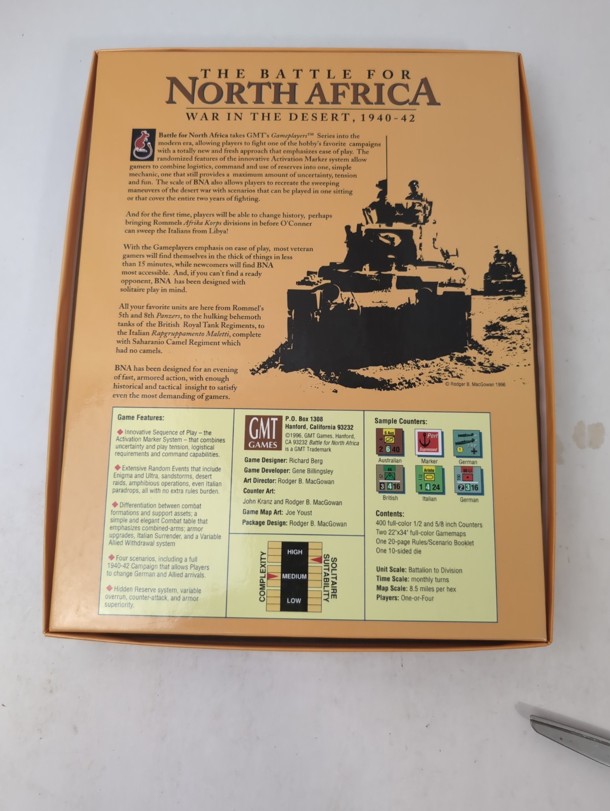 THE BATTLE FOR NORTH AFRICA War In The Desert 1940-42 #9603- GMT – NOS Unpunched