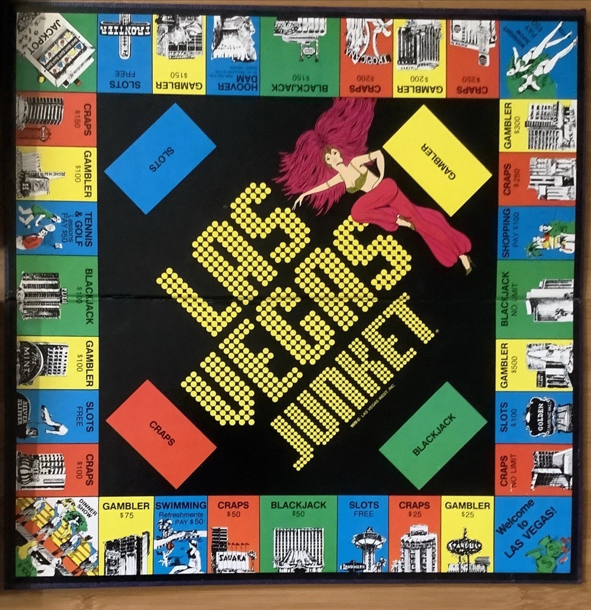 Las Vegas Junket Board Game-Cadaco-Casino Style Gaming 1979 Vintage Complete