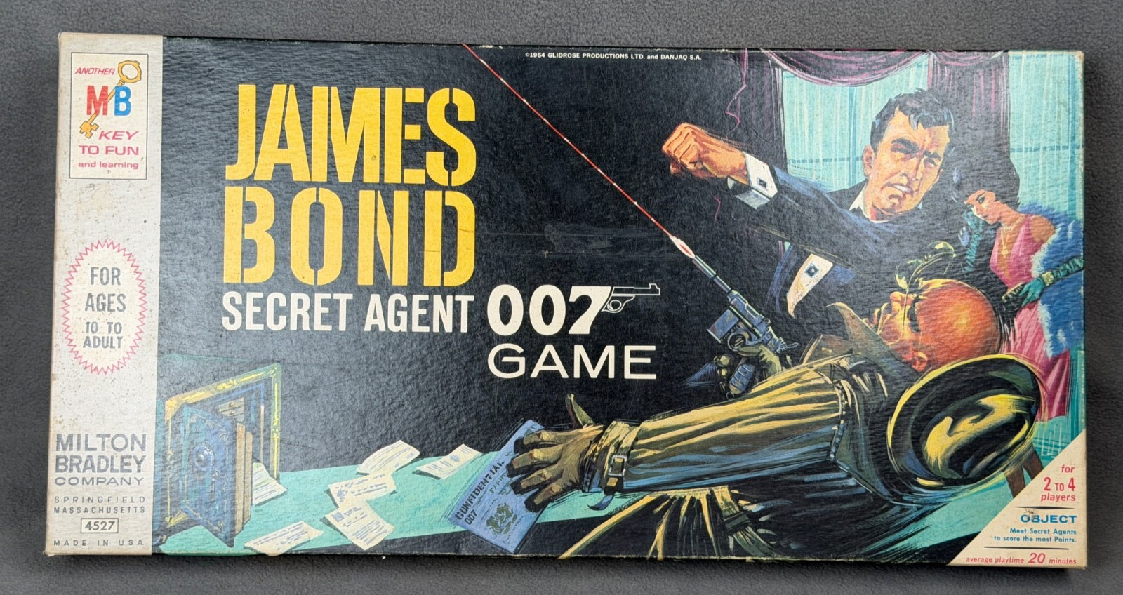 VTG MB James Bond Secret Agent Spy Board Game Complete 1964 -Great Shape