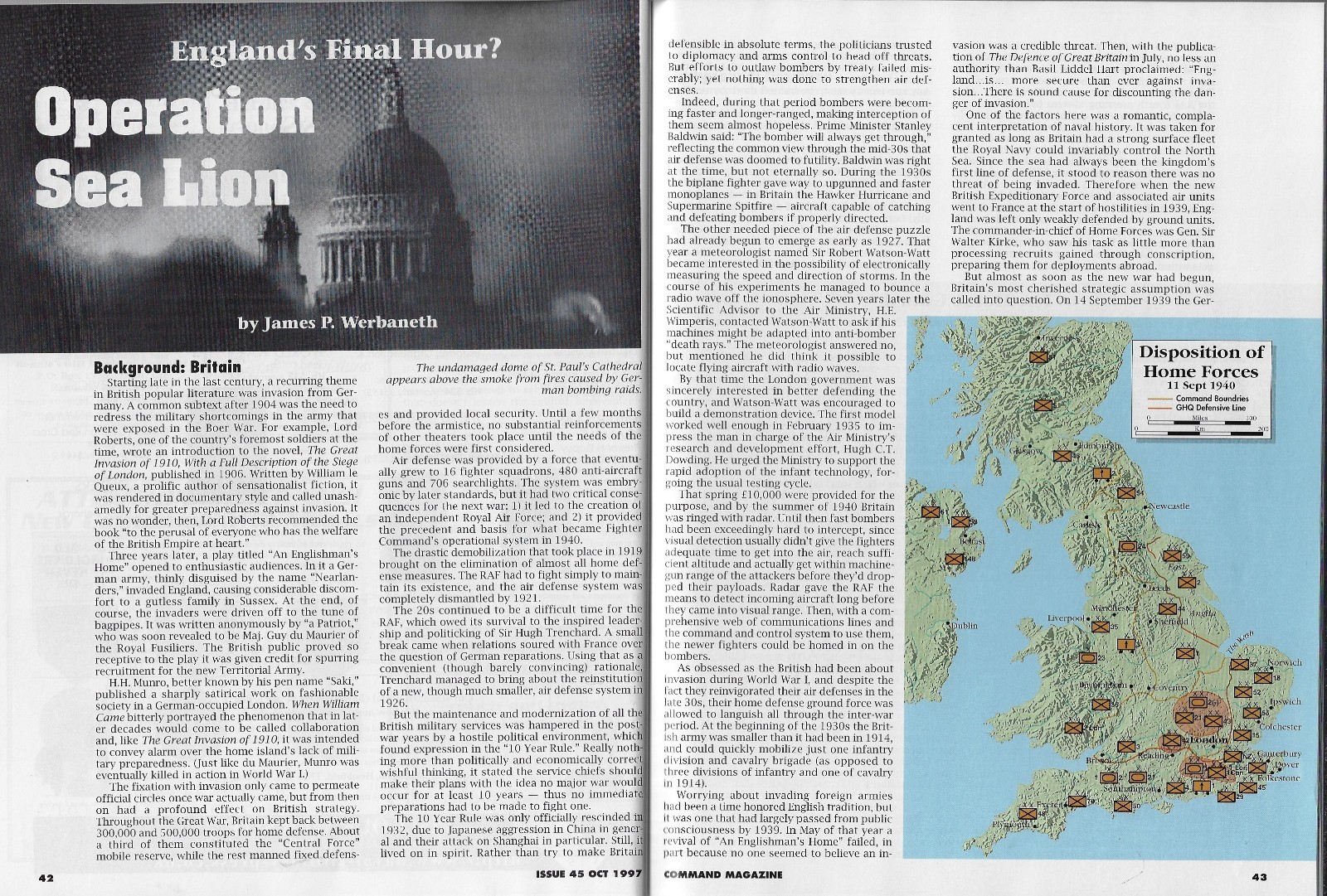 Command Magazine #45 2 Games; Operation Sea Lion & Yarmuk Holy Land 636AD Unpun
