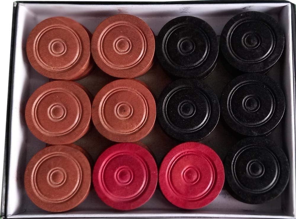 Authentic Carrom Board Set: 24 Wood Coins & 1 Striker for Friendly Competitions