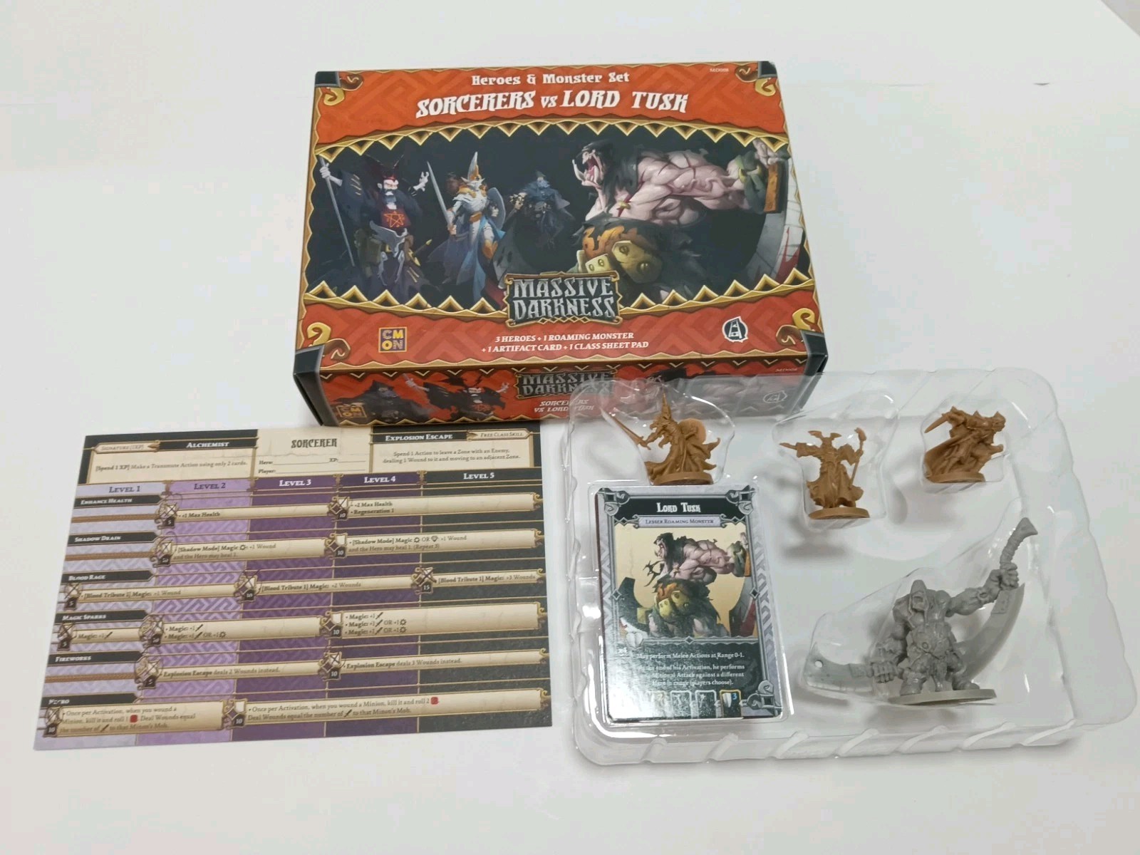 Lot Of Massive Darkness Board Game Base & Expansions C-Mon Complete!!!!