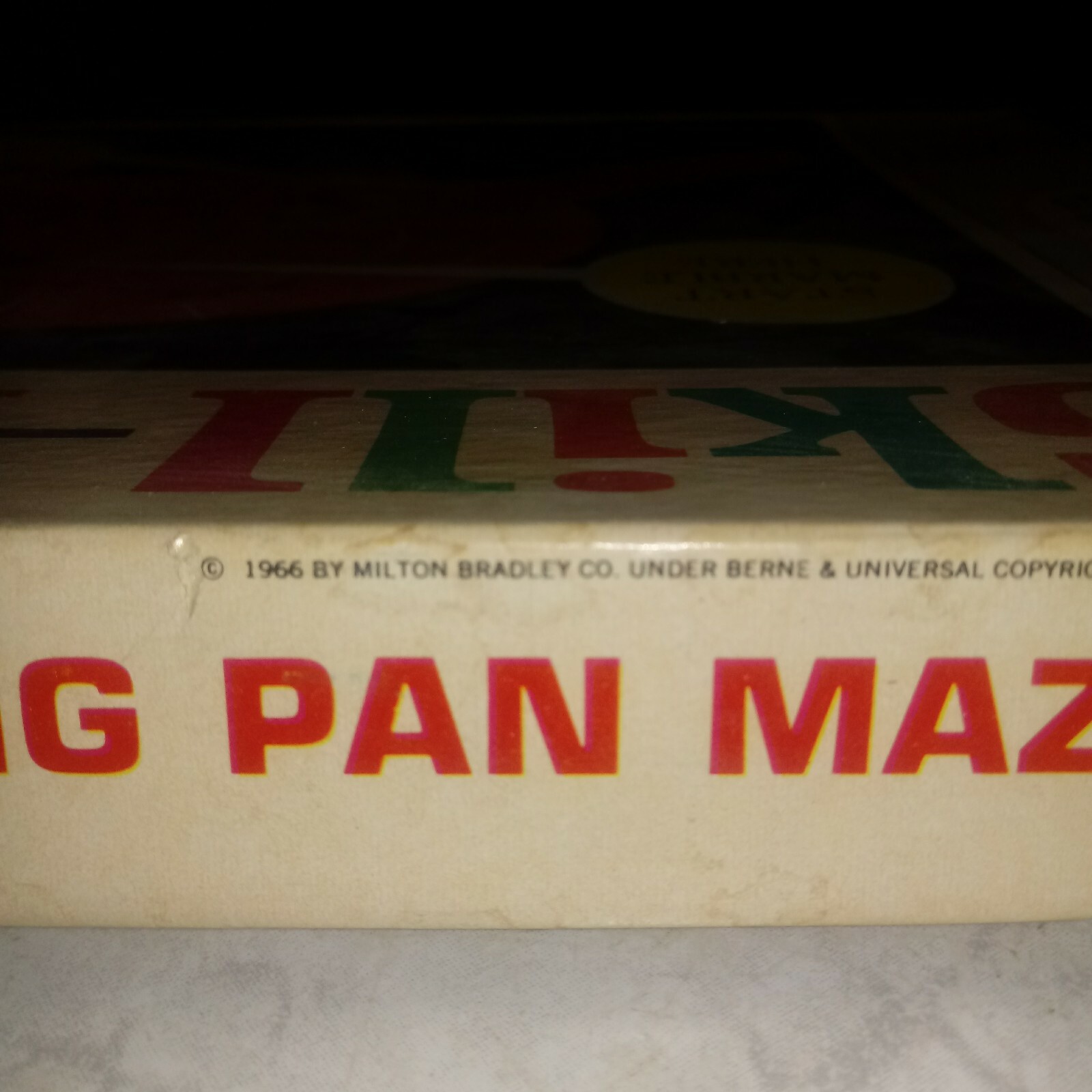 Vintage 1966 Milton Bradley Skill-it Frying Pan Maze Game, Original Box & Marble