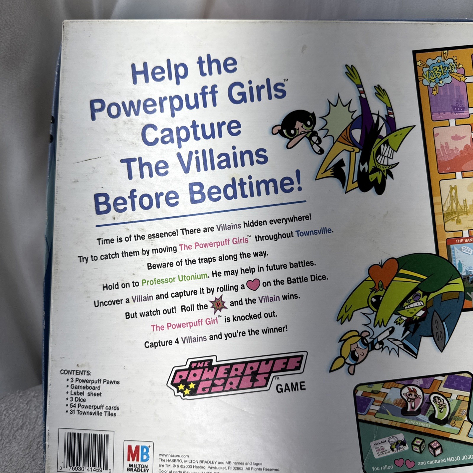 The Powerpuff Girls Board Game Cartoon Network Hasbro 2000 Not Complete