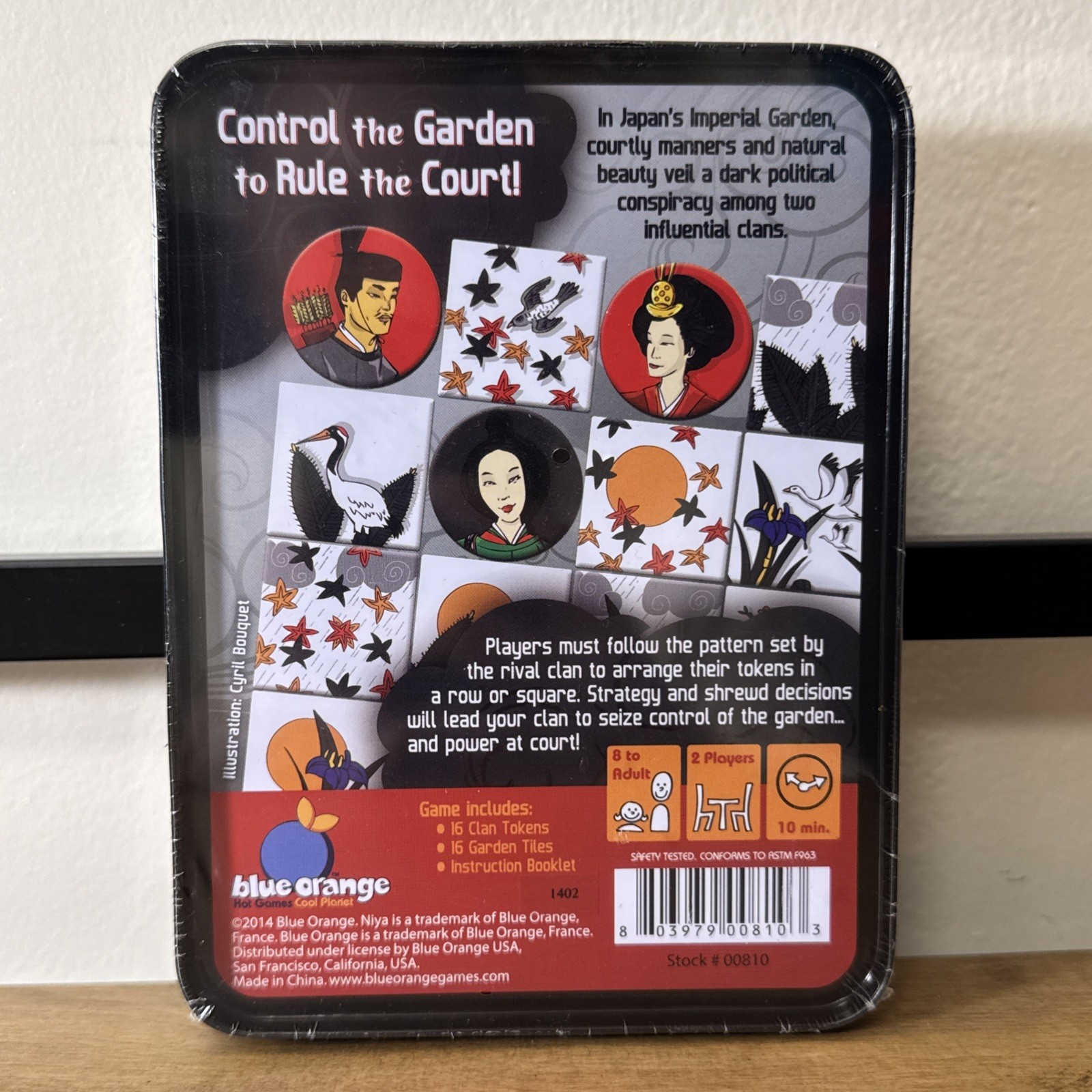 Niya Strategy Game in Tin Case by Blue Orange 2014 Japan Garden Theme