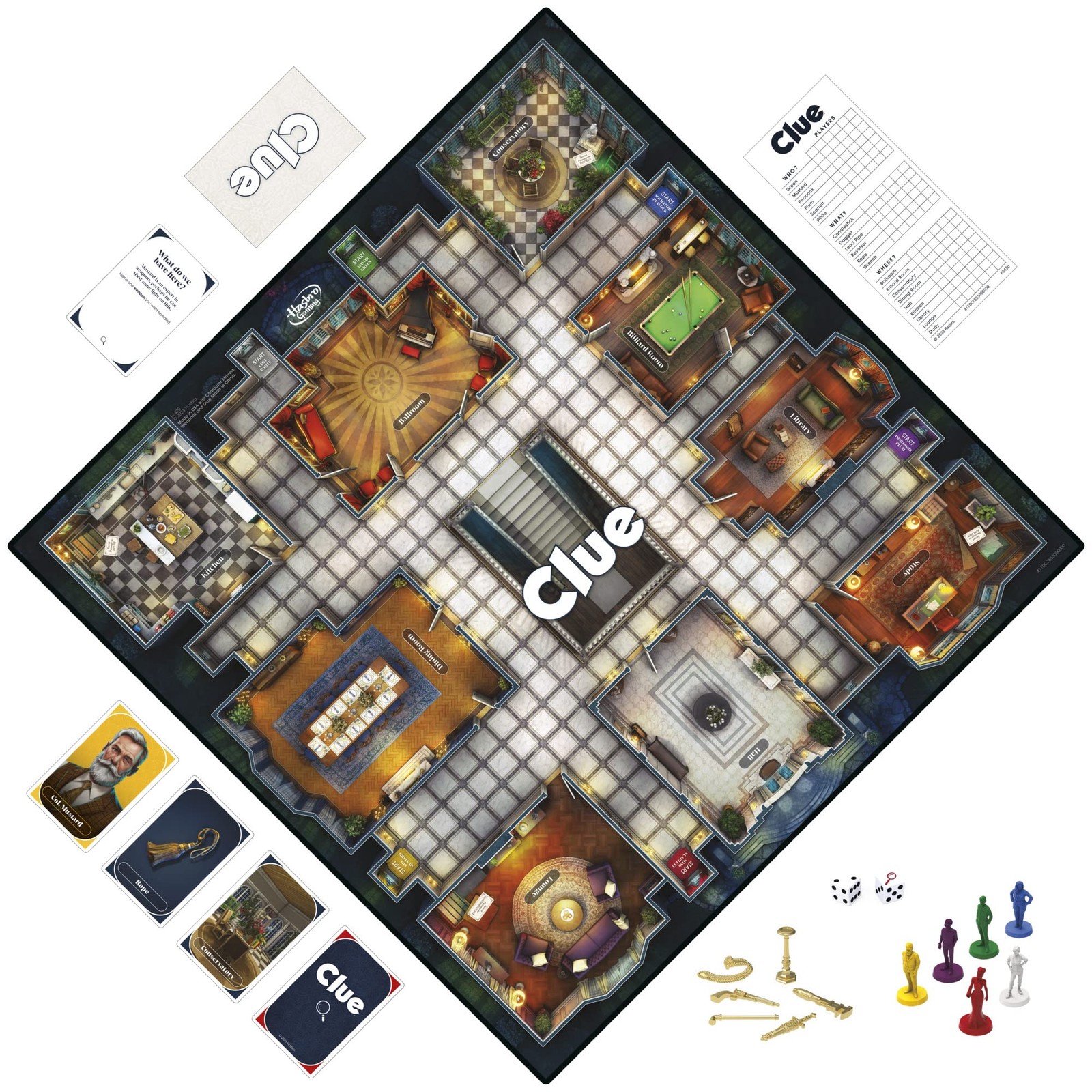 Clue Board Game for Ages 8 and Up, Reimagined Clue Game for 2-6 Players,