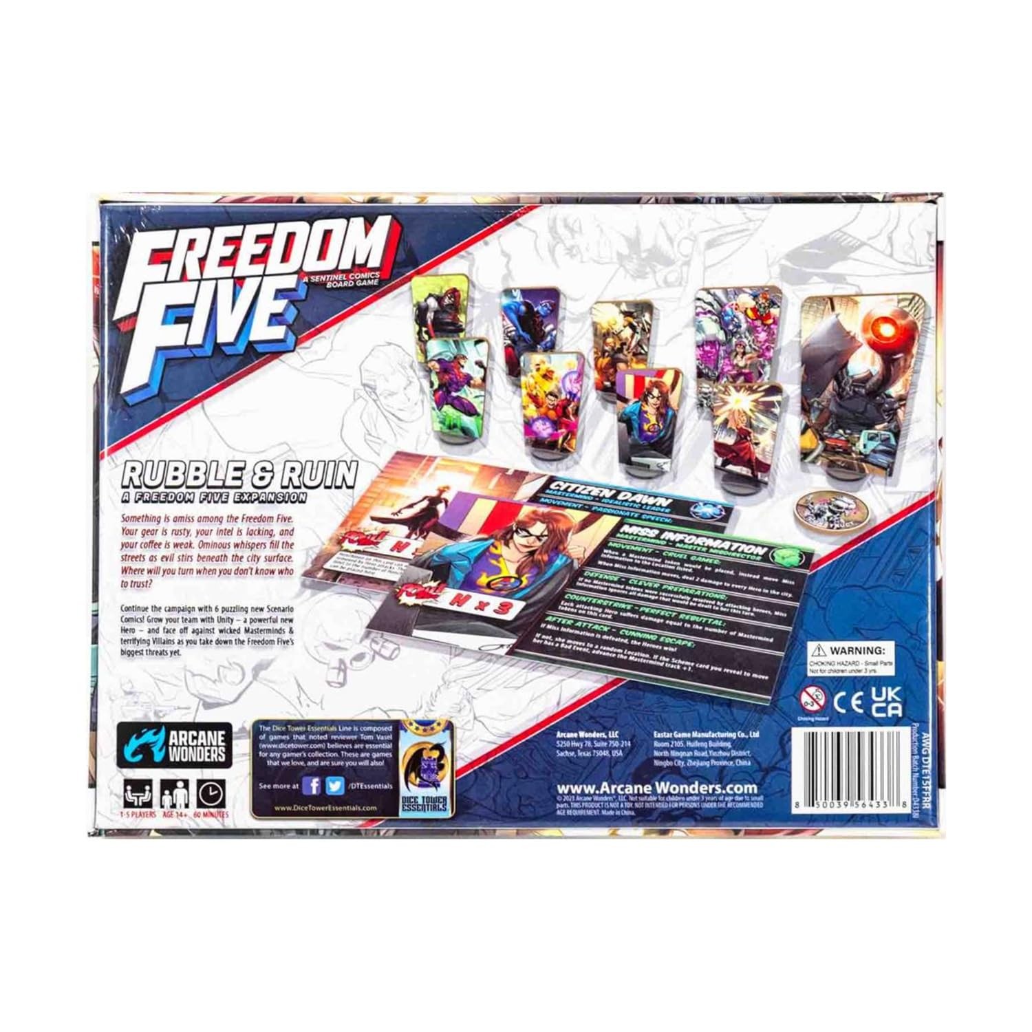 Arcane Wonders Freedom Five Rubble Ruin Expansion 1-5 Players Ages 14 And Up 90
