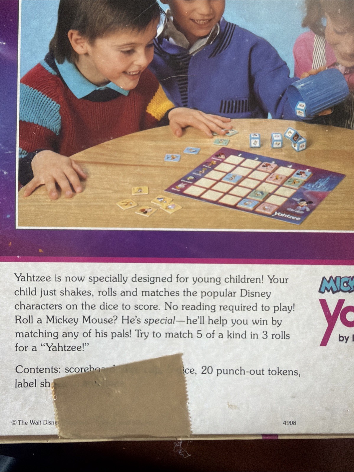 1988 Milton Bradley Mickey Mouse Yahtzee Disney Game Complete