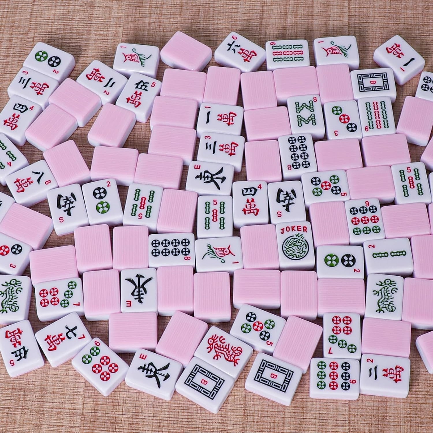 American Mahjong Tile Set 166 Pink Back Tiles 1.2 Inch Tiles Only Game Set