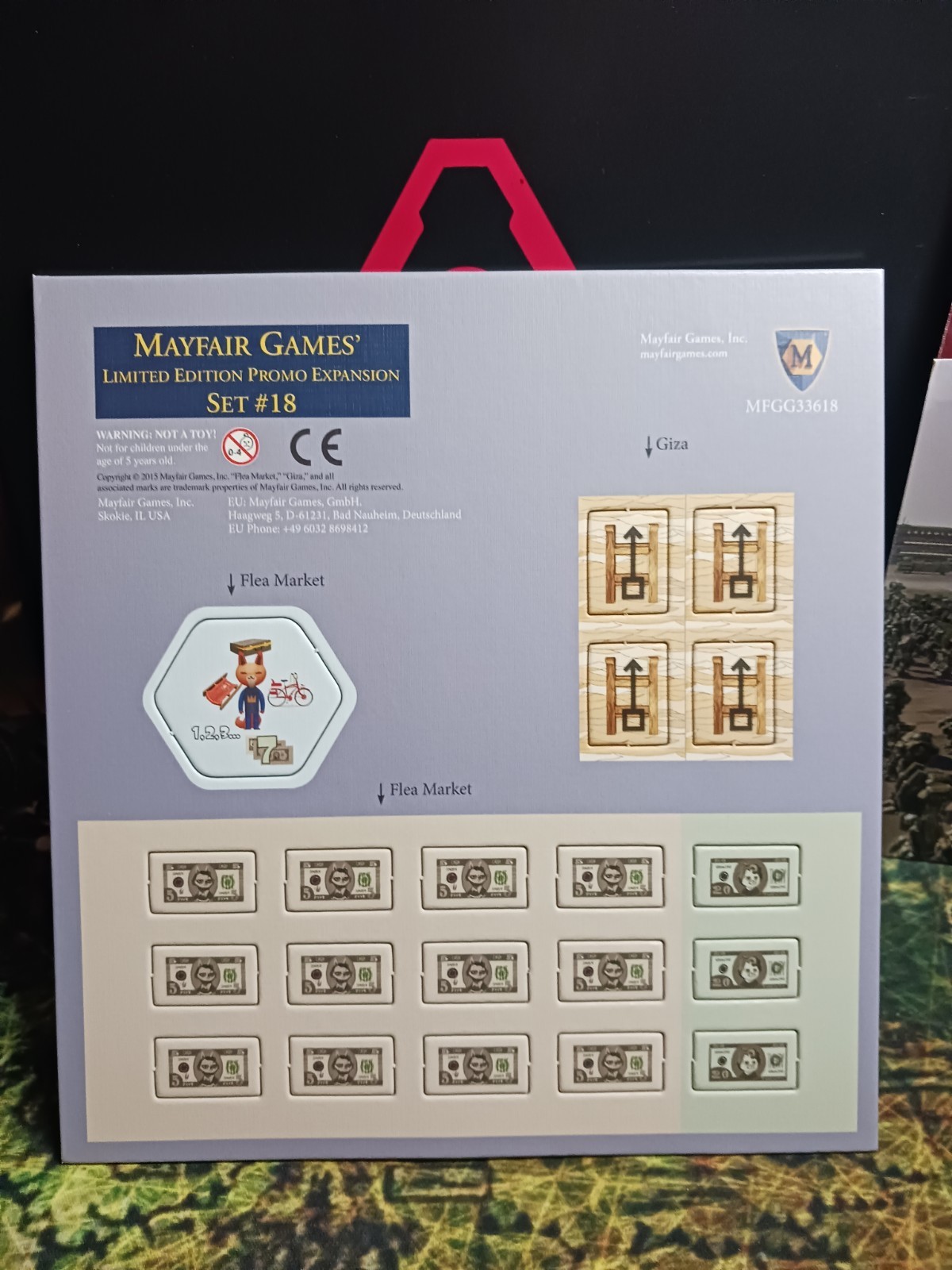 Mayfair Games Limited Expansion Set #18 MFGG33618 – Flea Market – Giza – NEW LE